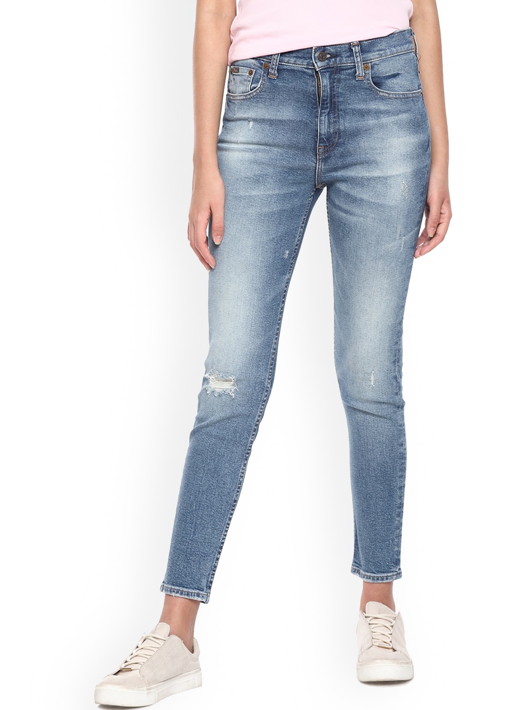 

Polo Ralph Lauren Women Blue Skinny Fit Mildly Distressed Heavy Fade Jeans