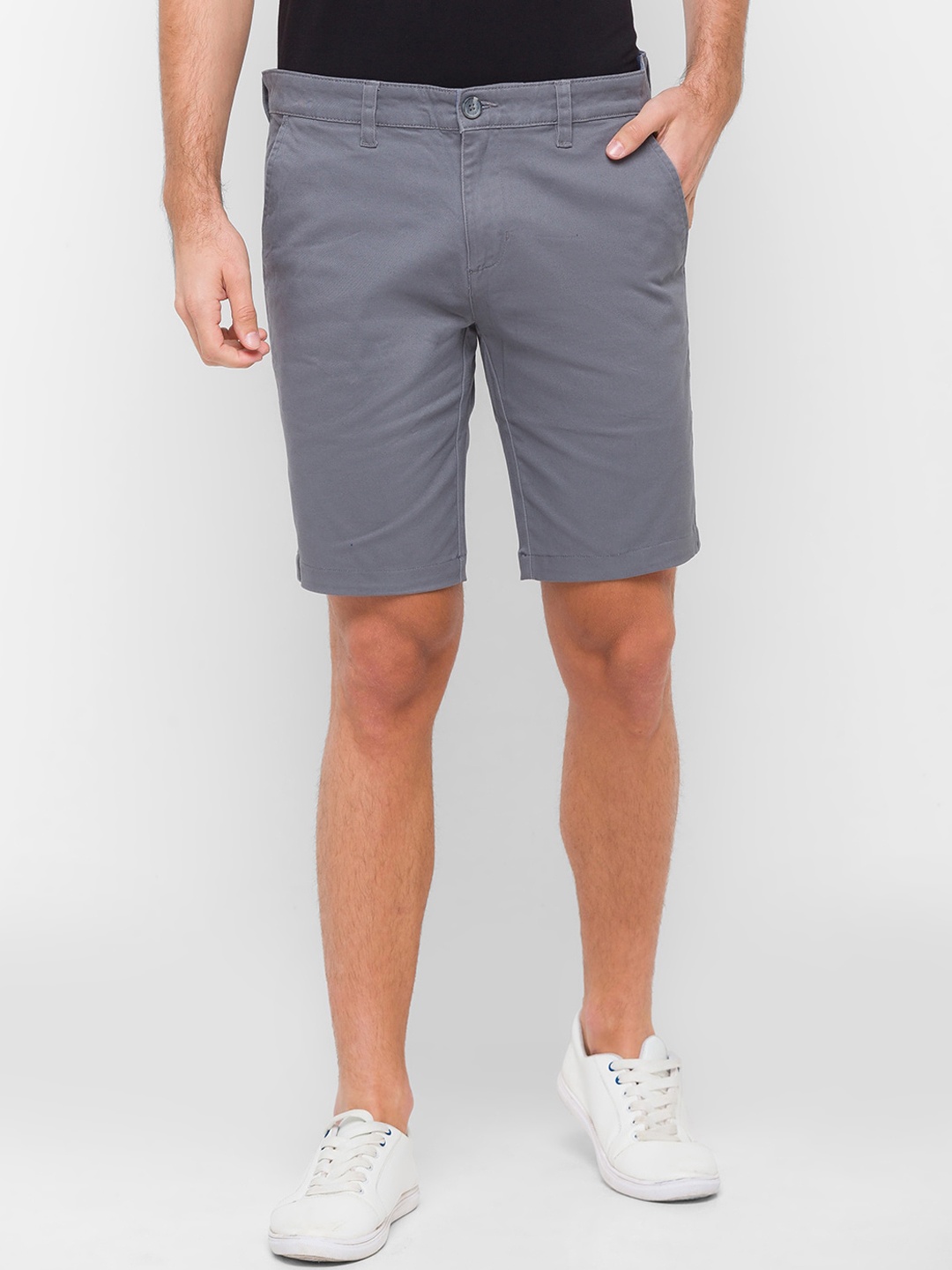 

GIORDANO Men Grey Slim Fit Shorts