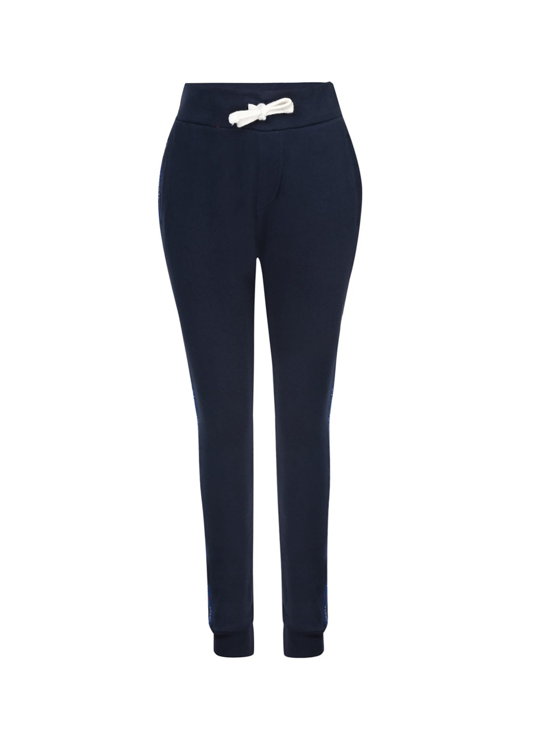 

HACKETT LONDON Boys Navy Blue Solid Pure Cotton Slim-Fit Joggers