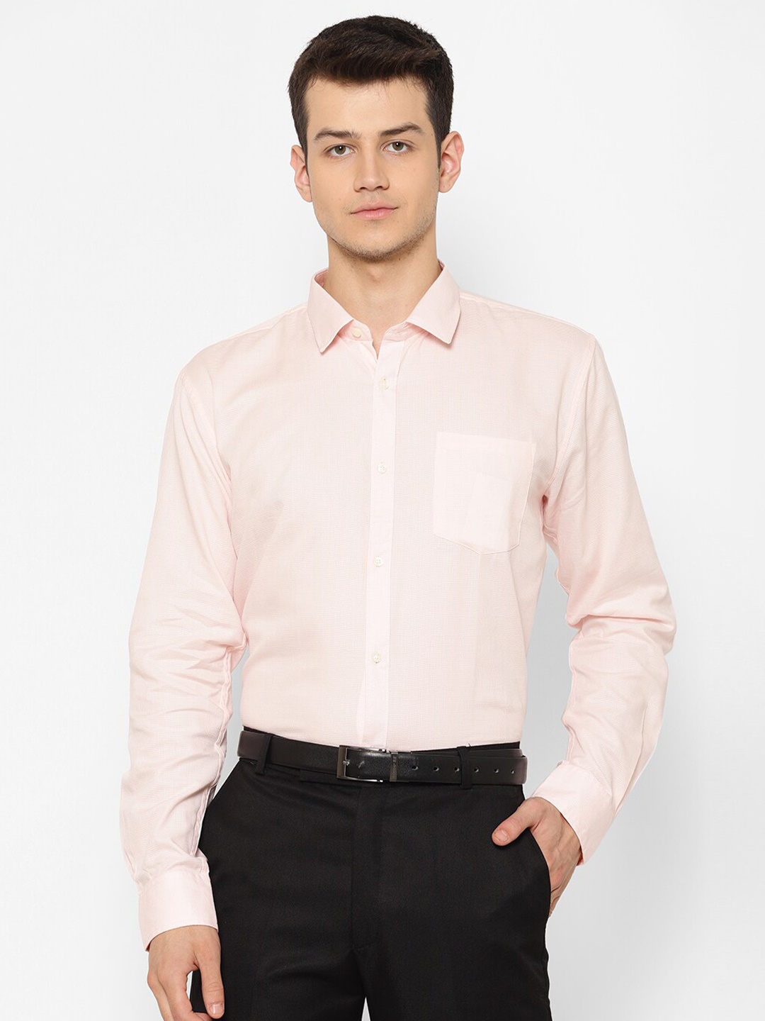 

cape canary Men Peach-Coloured Smart Casual Shirt