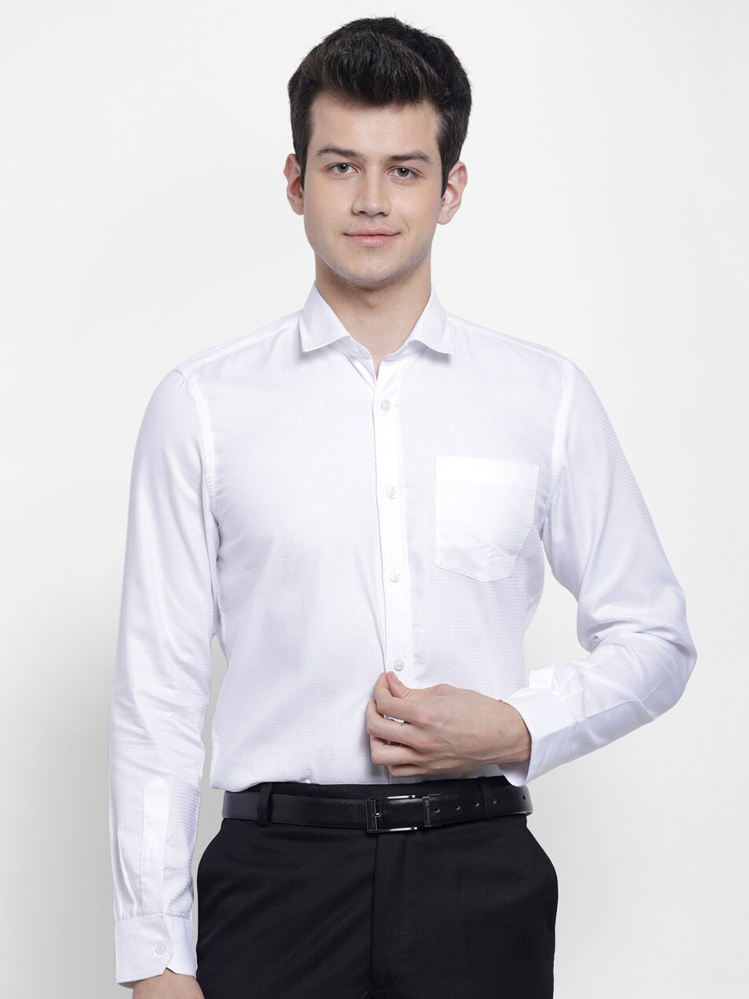 

cape canary Men White Smart Cotton Formal Shirt
