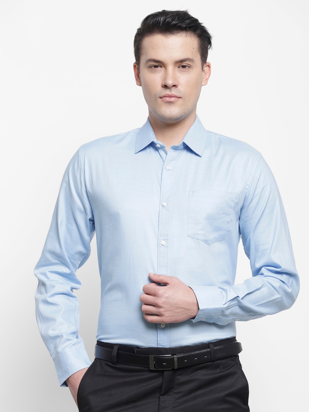 

cape canary Men Blue Smart Formal Shirt
