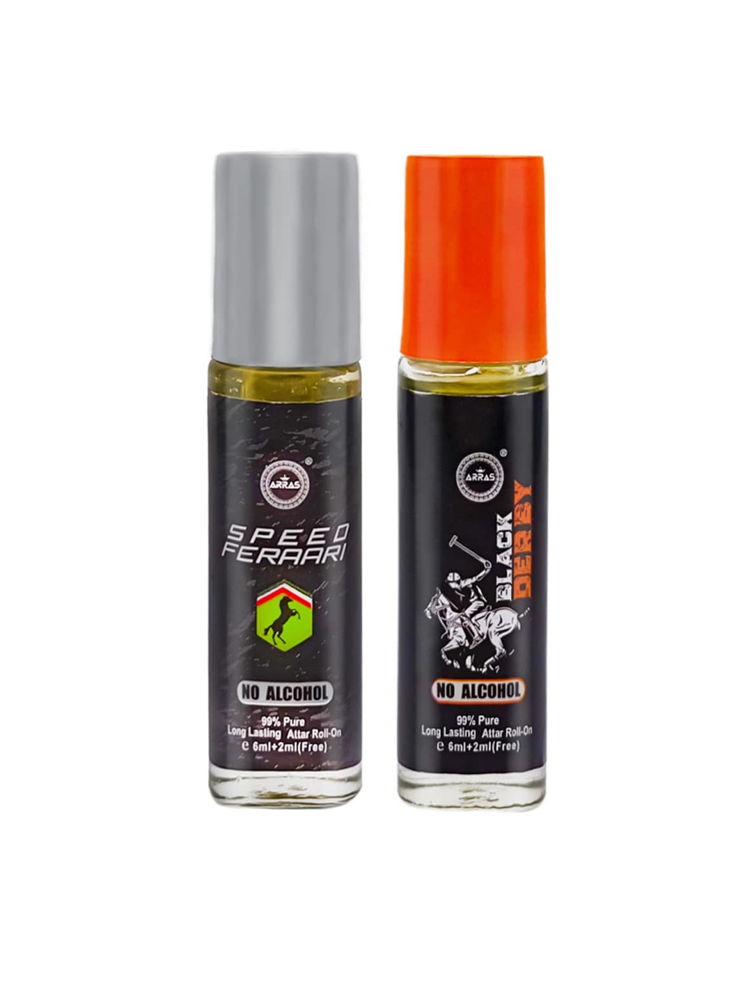 

Arras Set of Speed Feraari & Black Derby Non Alcoholic Roll-On Perfumes, Grey