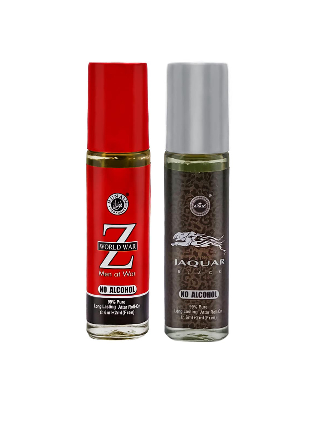 

Arras Set of World War Z Man at War & Jaquar Black Roll-On Perfumes - 8 ml Each, Red