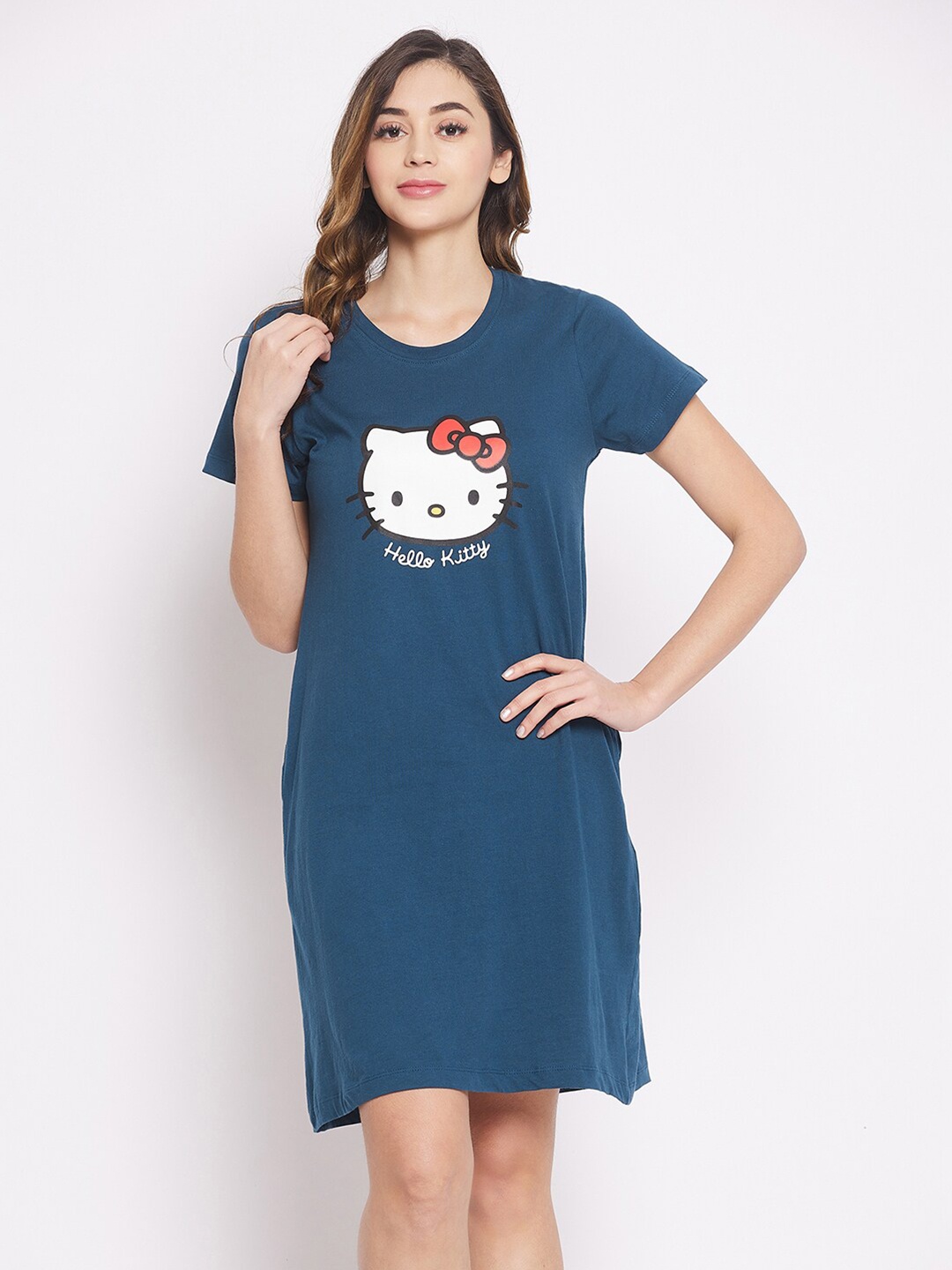 

Clovia Blue Printed Nightdress