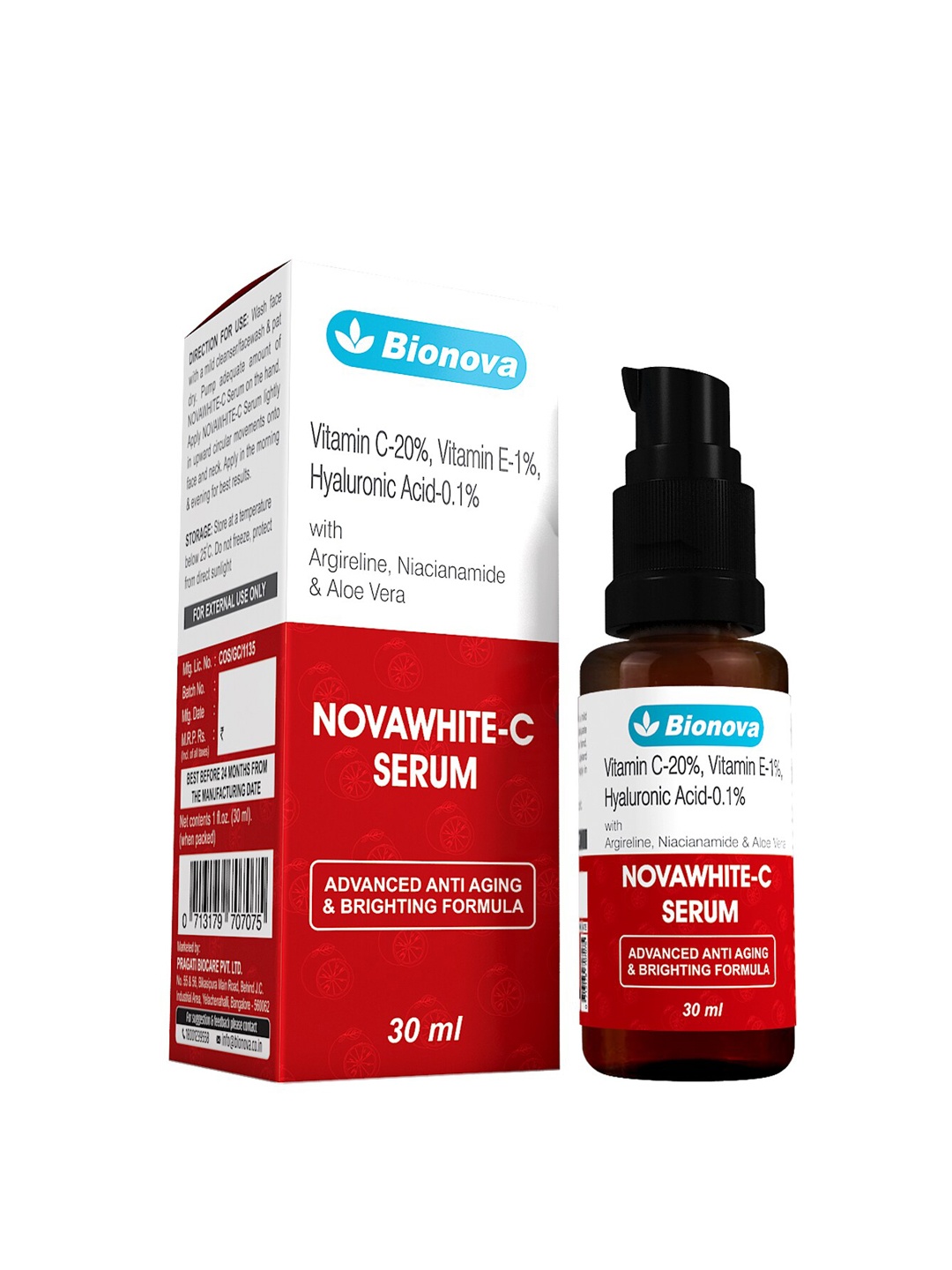 

Bionova Novawhite C Serum with Vitamin C 30 ml, White