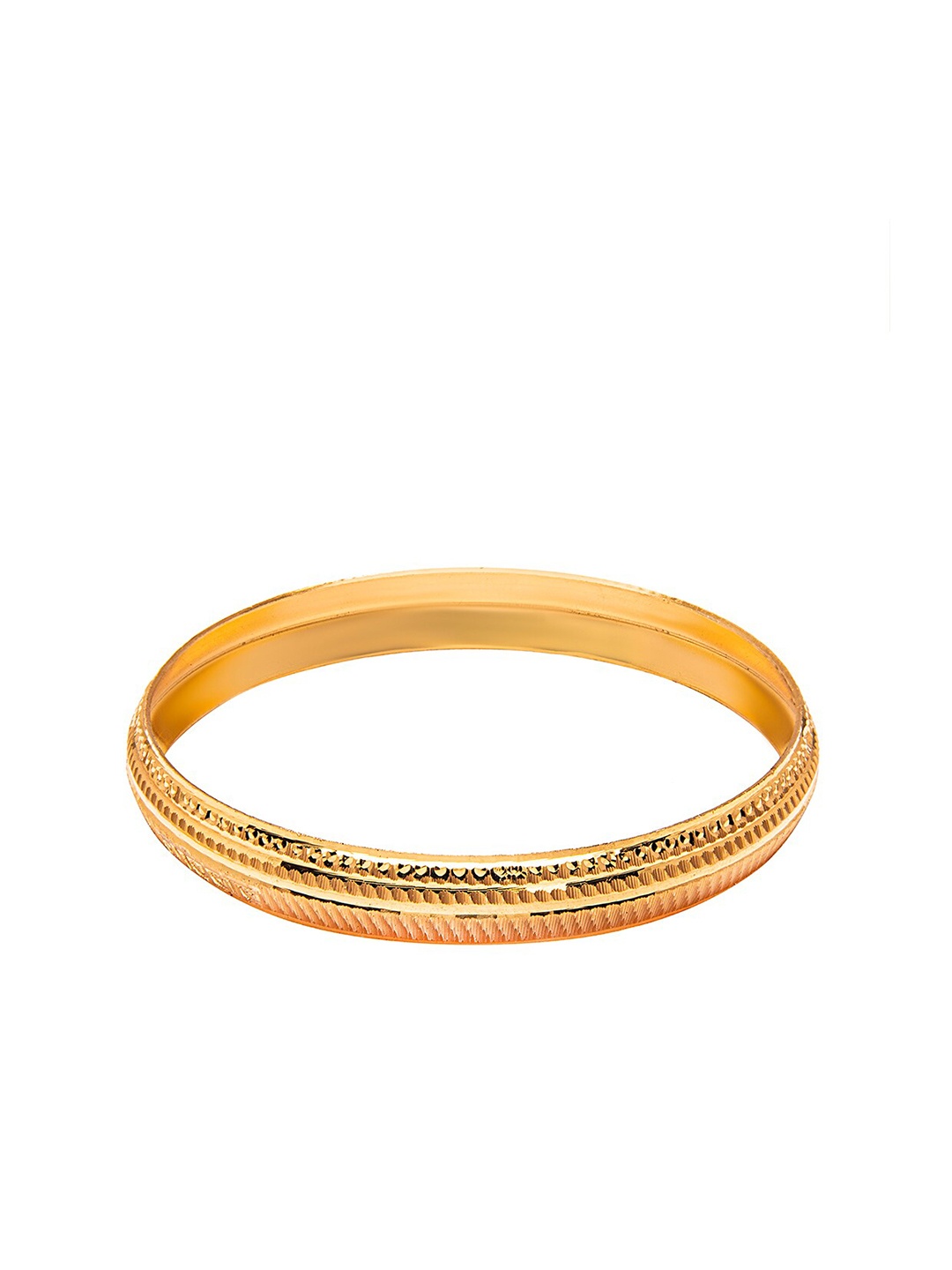 

bodha Men Brass Designer Stylish Self Design Amritsari Gold-Plated Kada Bracelet