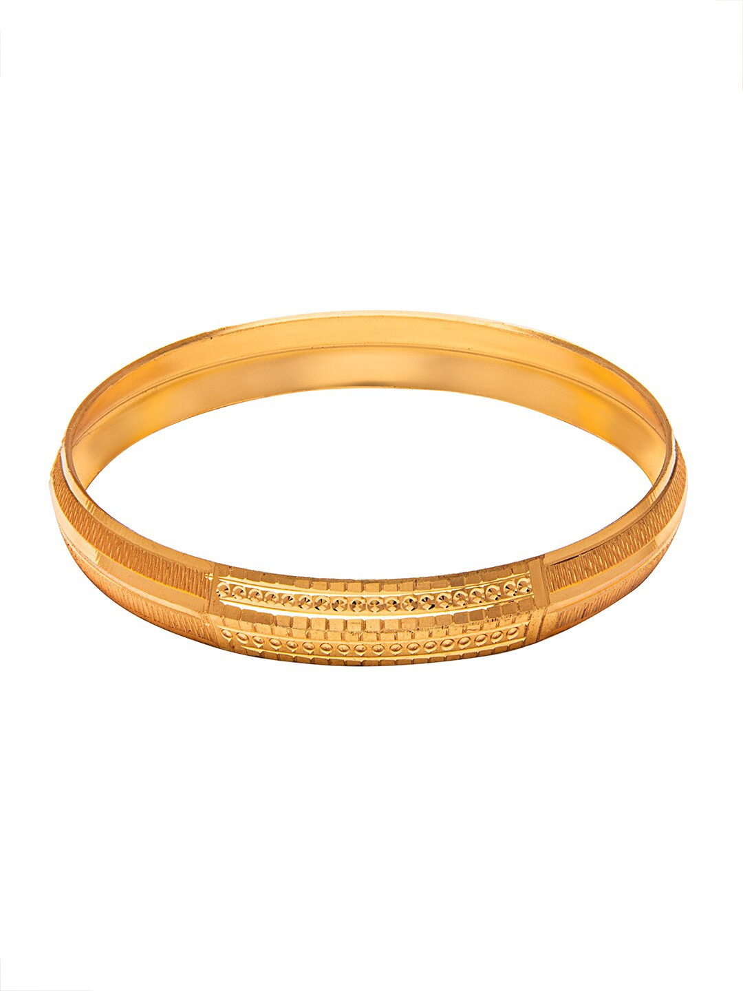 

bodha Men Gold-Toned Brass Gold-Plated Kada Bracelet