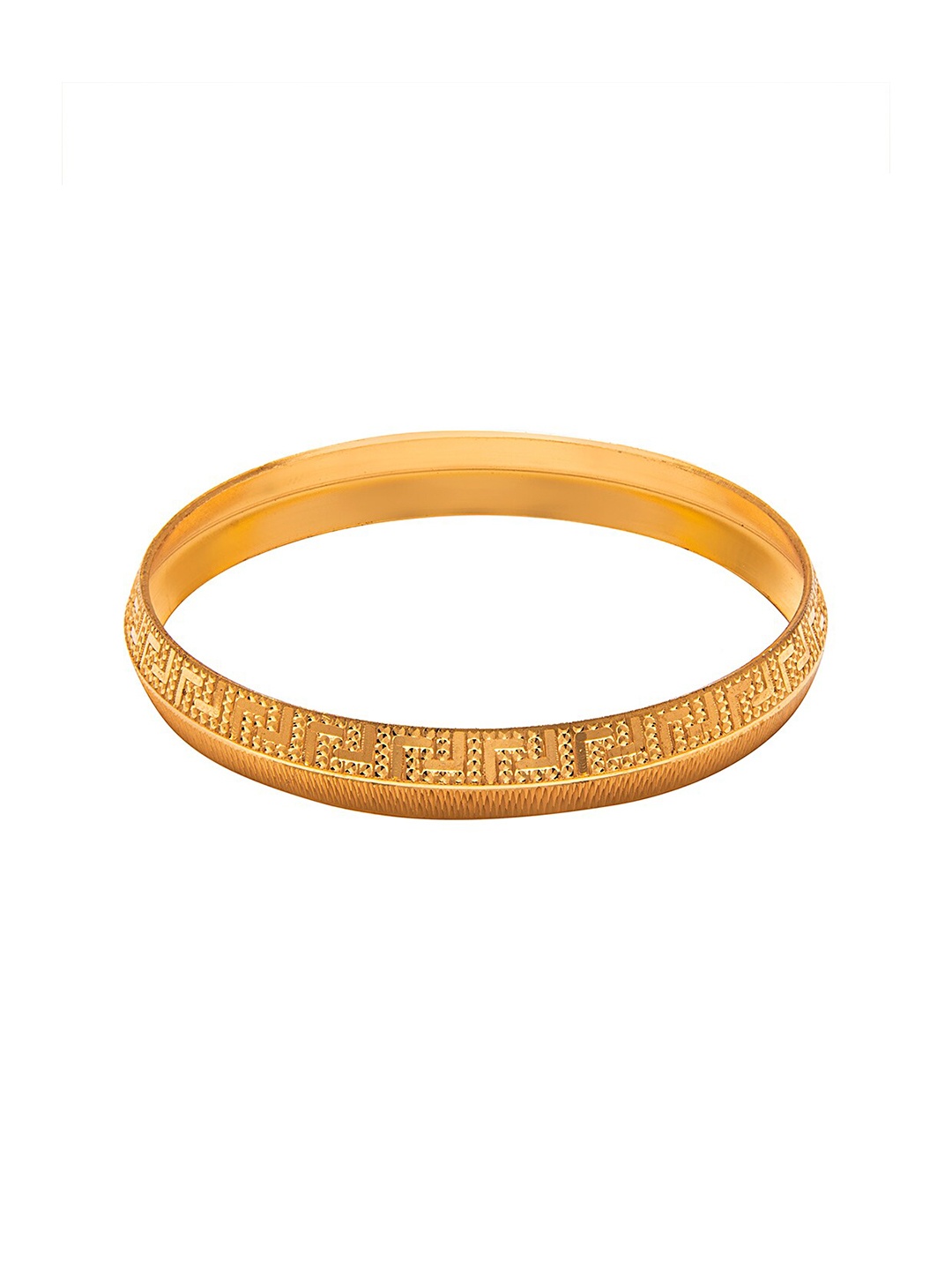 

bodha Men Gold-Toned Brass Gold-Plated Sikh Kada Bracelet