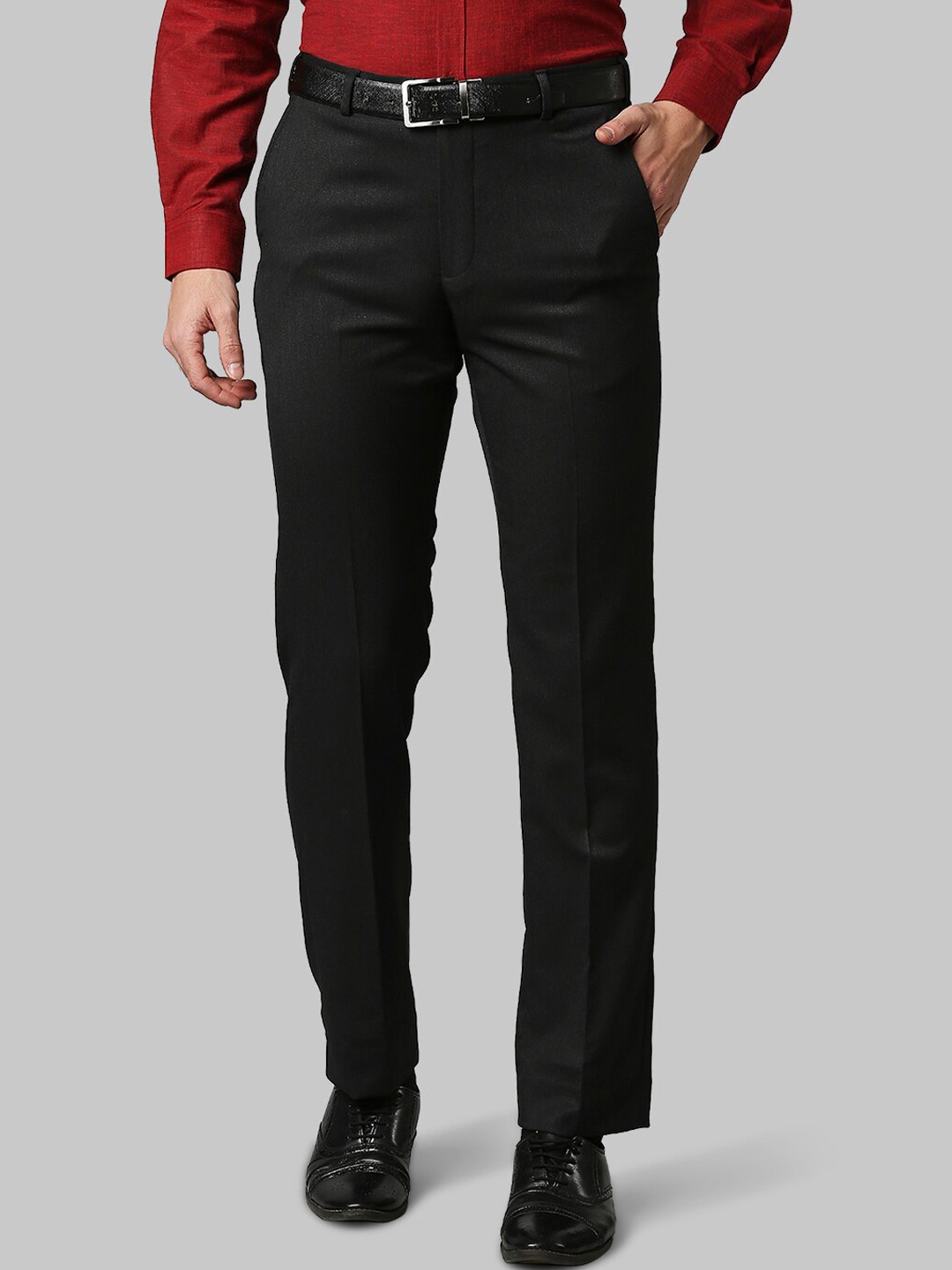 

Park Avenue Men Charcoal Grey Formal Trousers