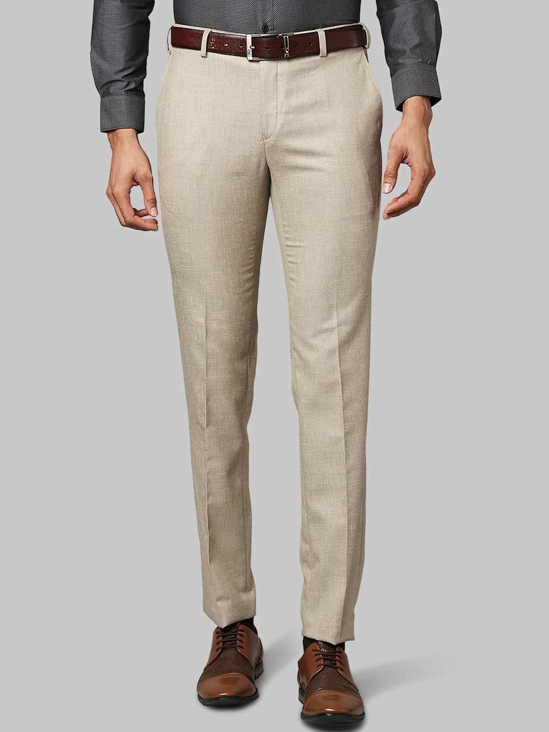 

Raymond Men Beige Slim Fit Trousers