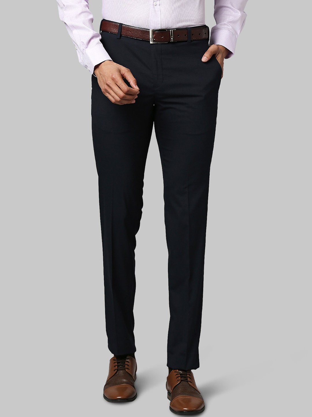 

Raymond Men Navy Blue Slim Fit Trousers