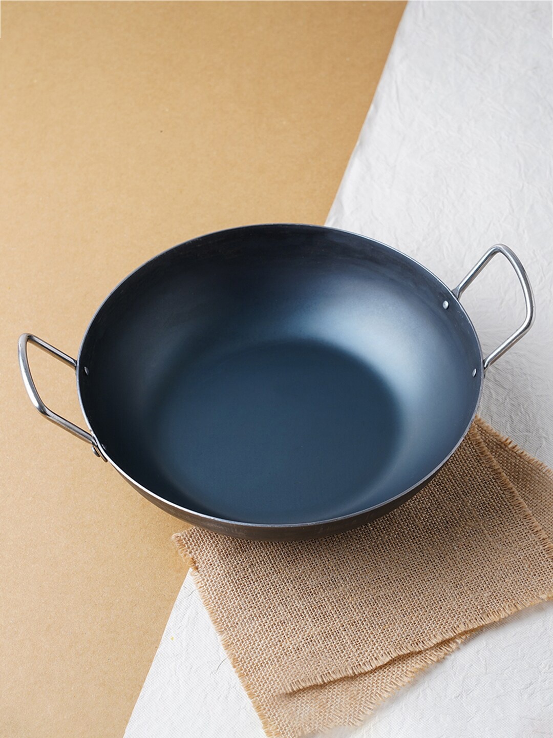 

The Indus Valley Black Solid Iron Kadhai