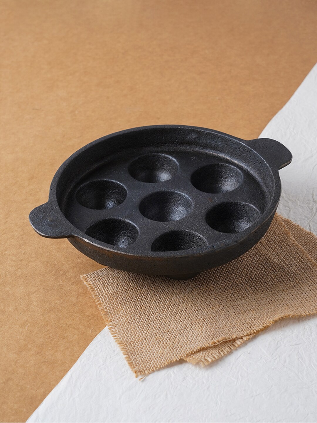 

The Indus Valley Black Solid Paniyaram Pan