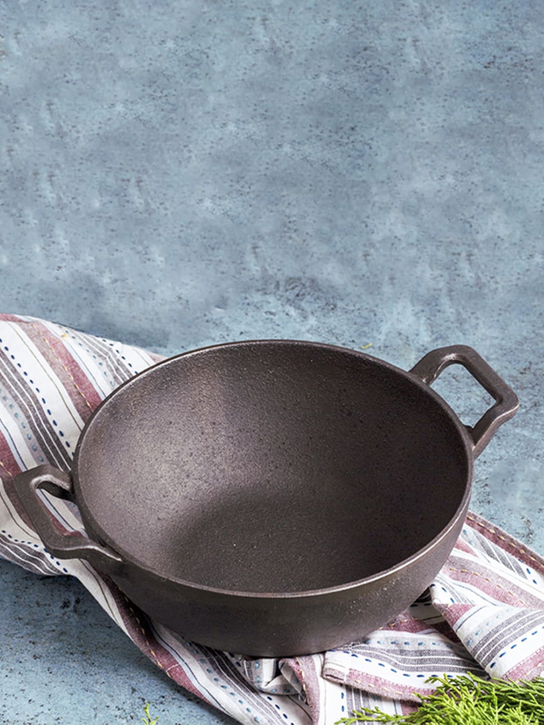

The Indus Valley Black Pre-Seasoned Induction Friendly Cast Iron Kadai