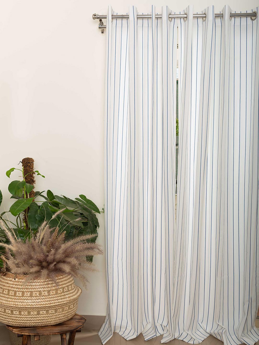 

The Yellow Dwelling Blue & White Striped Window Curtain