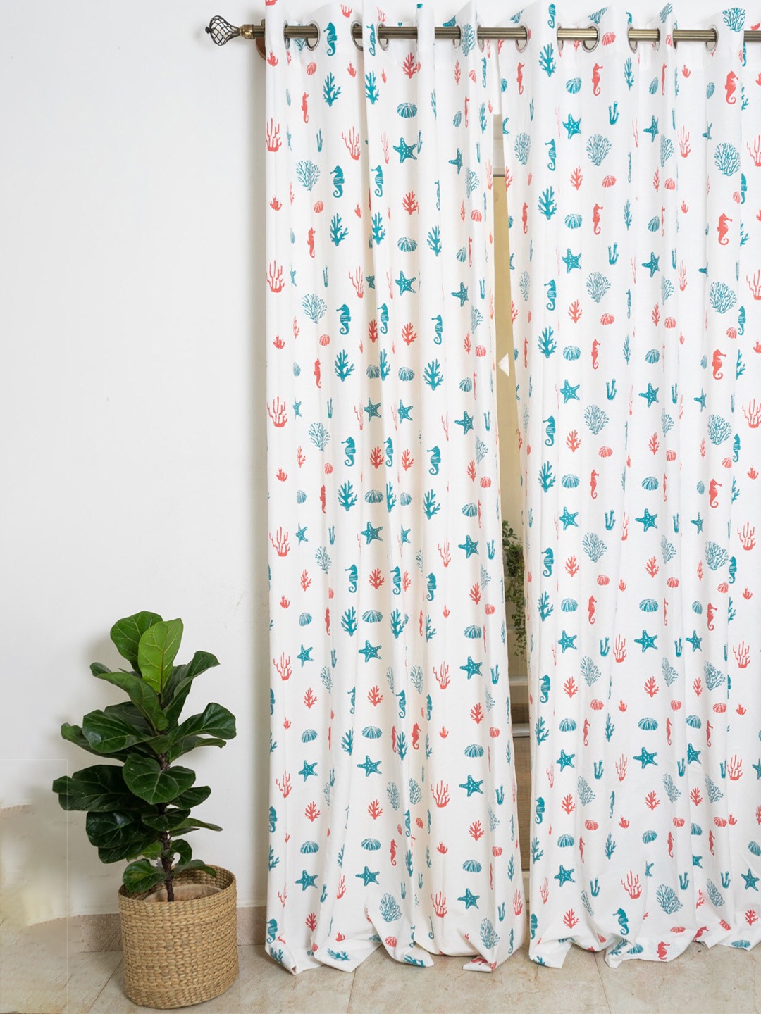 

The Yellow Dwelling Blue & White Floral Window Curtain