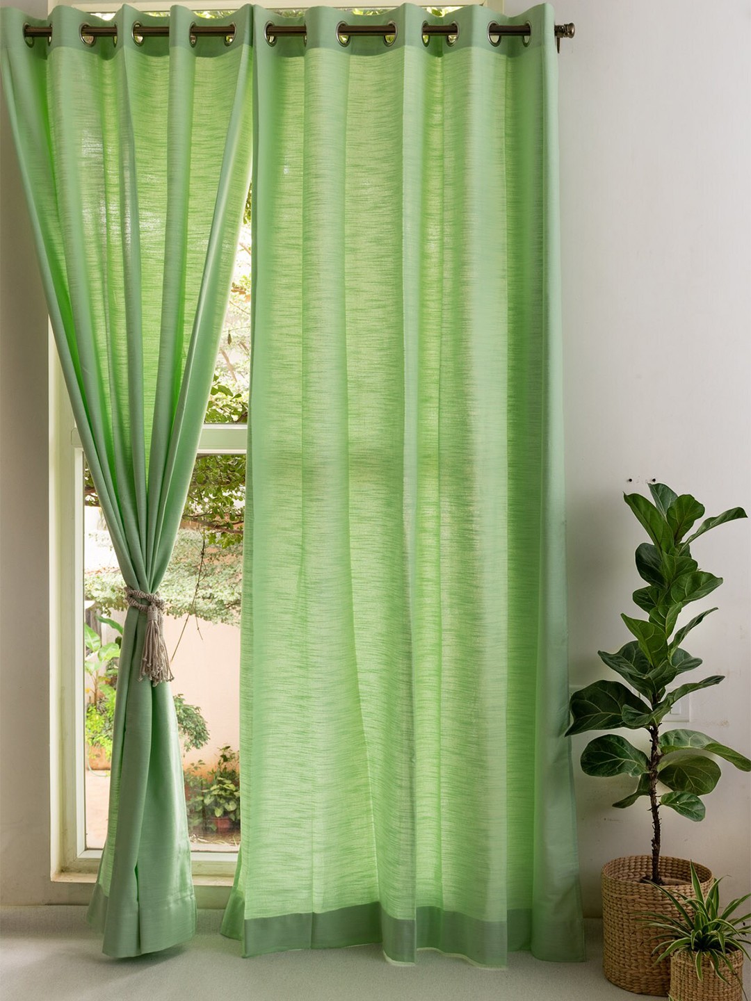 

The Yellow Dwelling Green Window Curtain