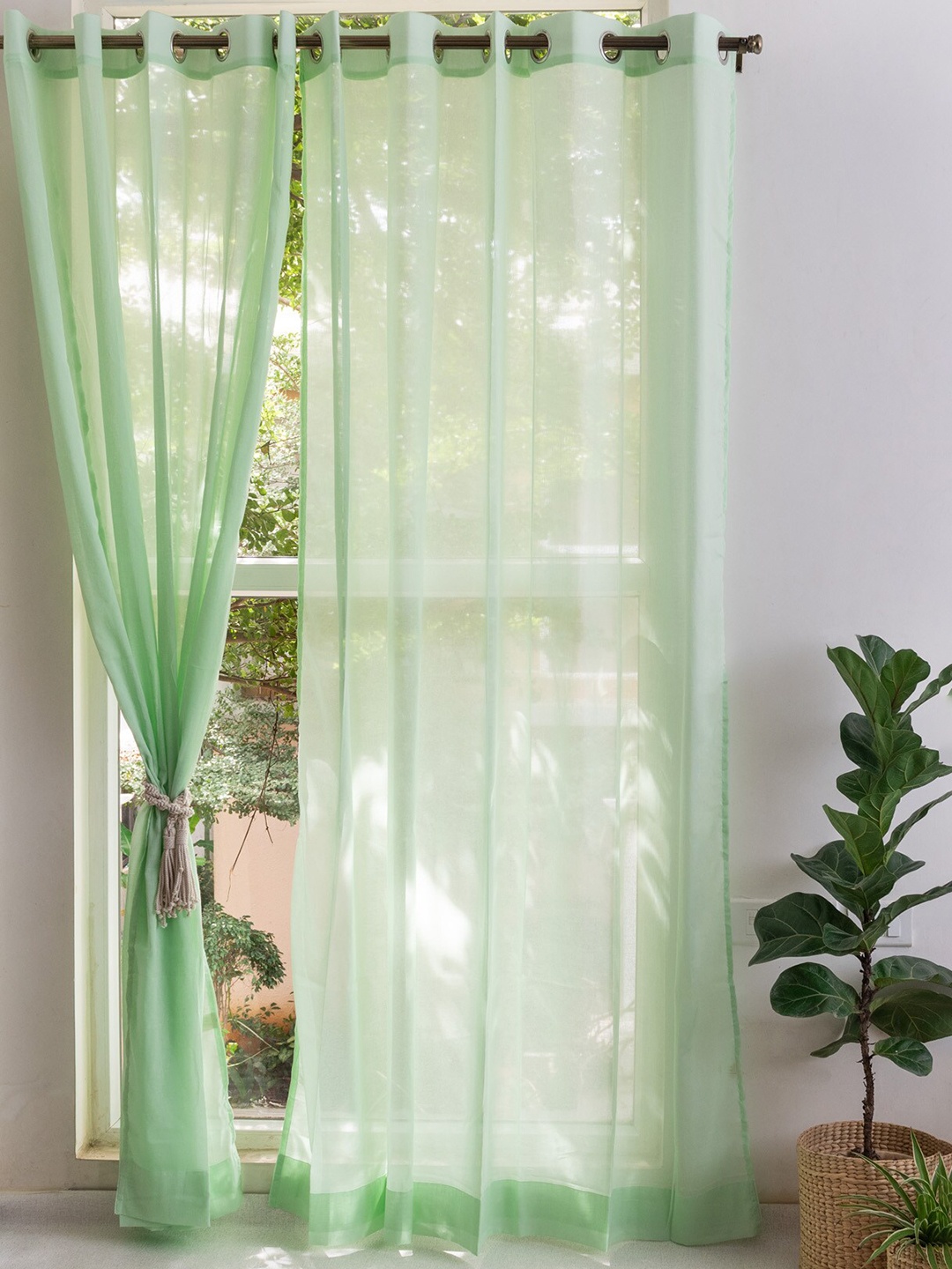 

The Yellow Dwelling Green Window Curtain