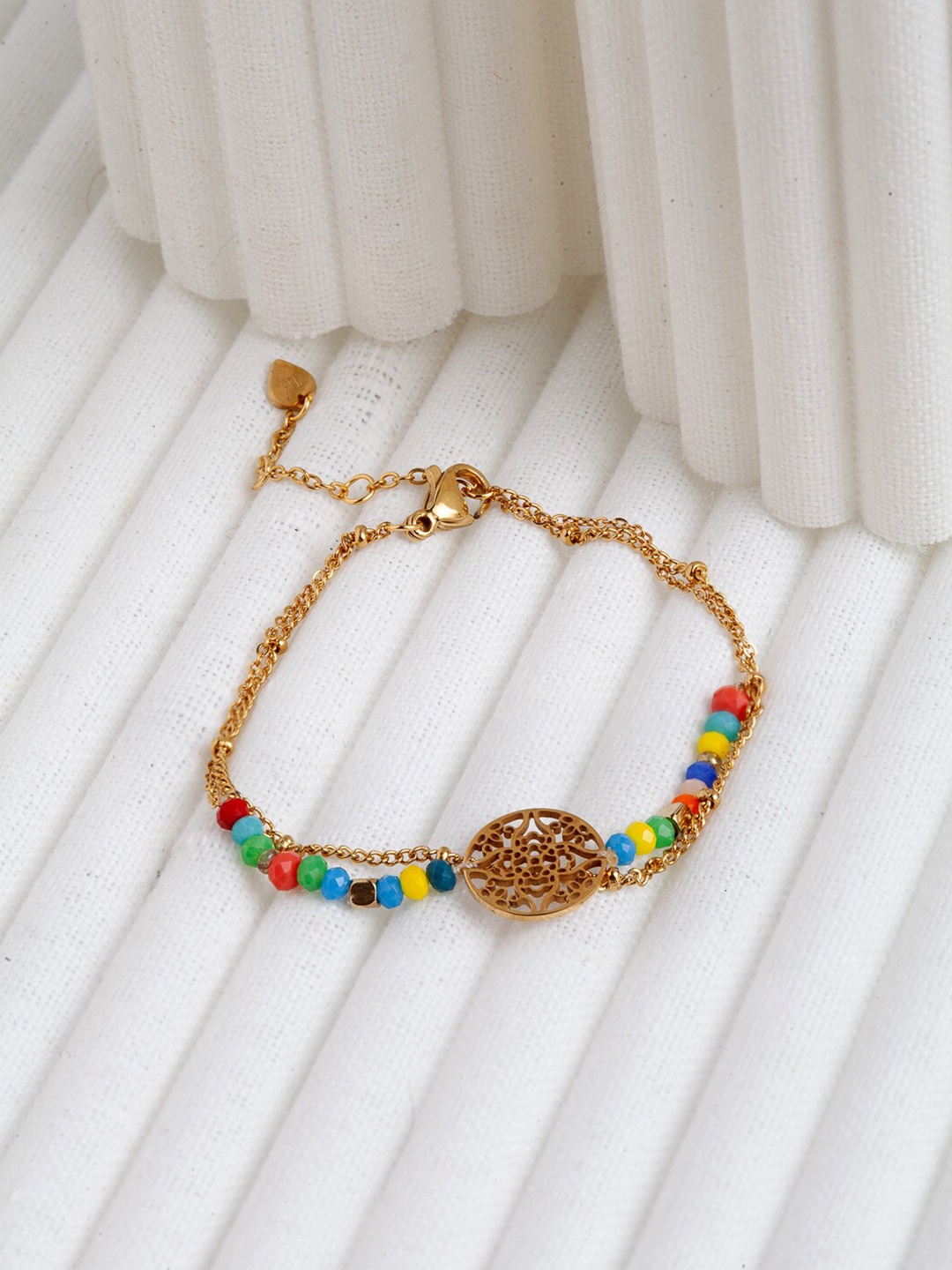 

Wild & Free Women Gold-Toned & Blue Gold-Plated Link Bracelet
