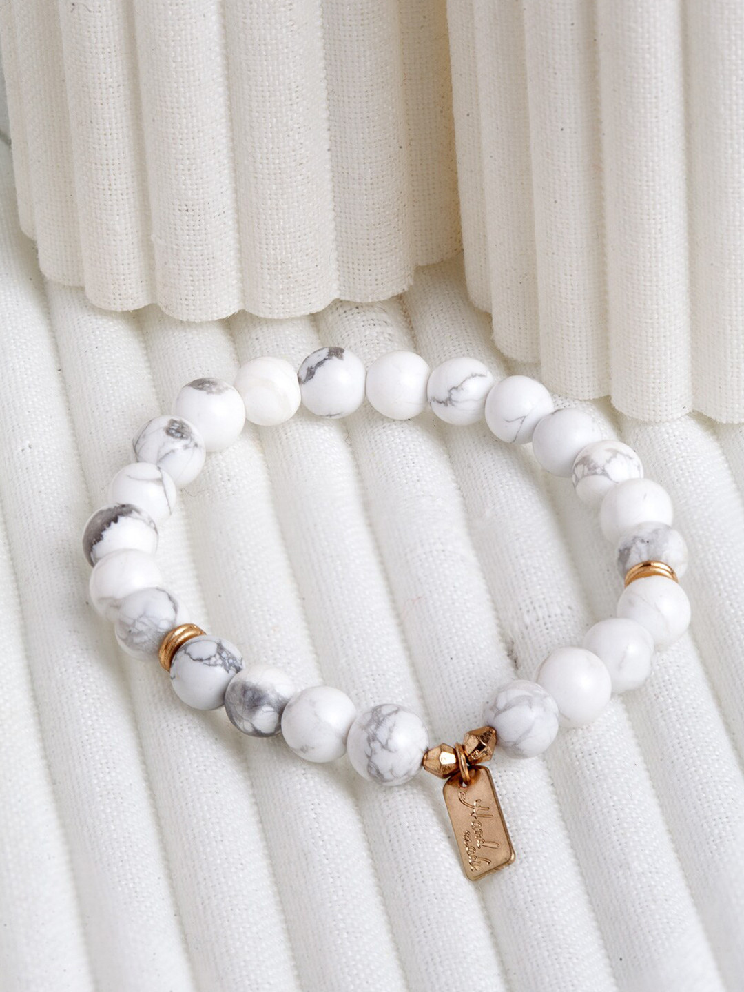 

Wild & Free Women White & Gold-Toned Gold-Plated Bracelet
