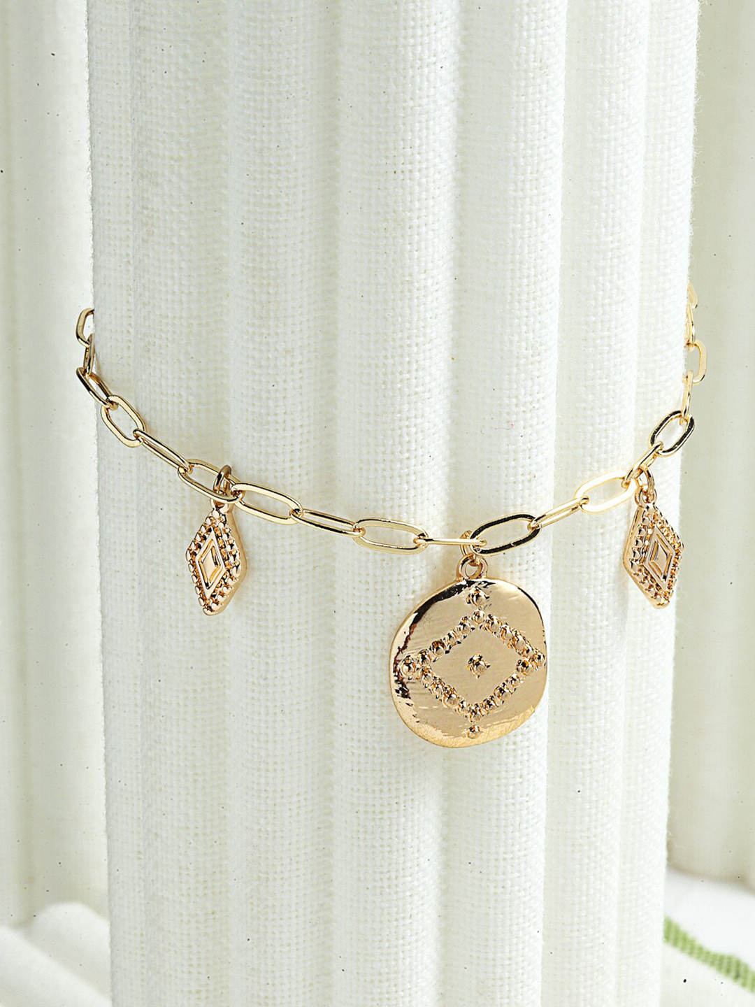 

Wild & Free Women Gold-Toned Gold-Plated Charm Bracelet