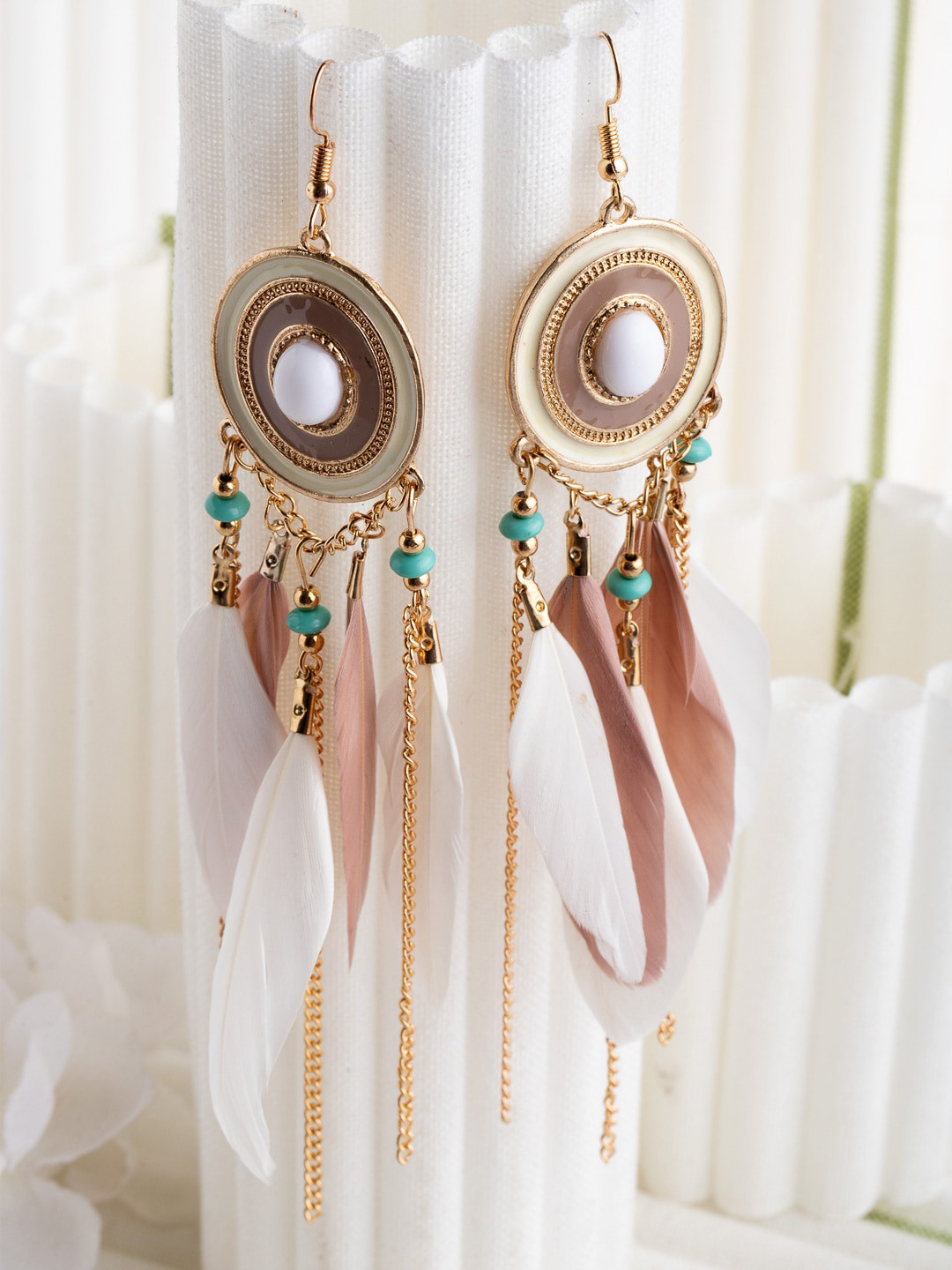 

Wild & Free Women Gold-Toned Contemporary Tasselled Drop Earrings