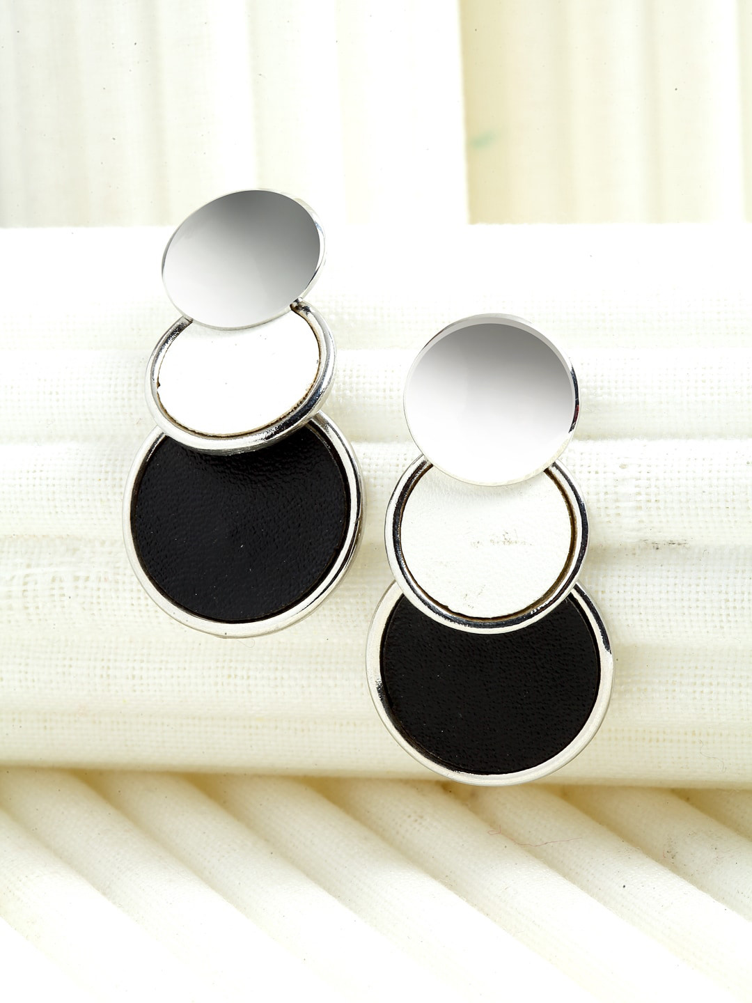 

Wild & Free Black & Silver-Toned Classic Drop Earrings
