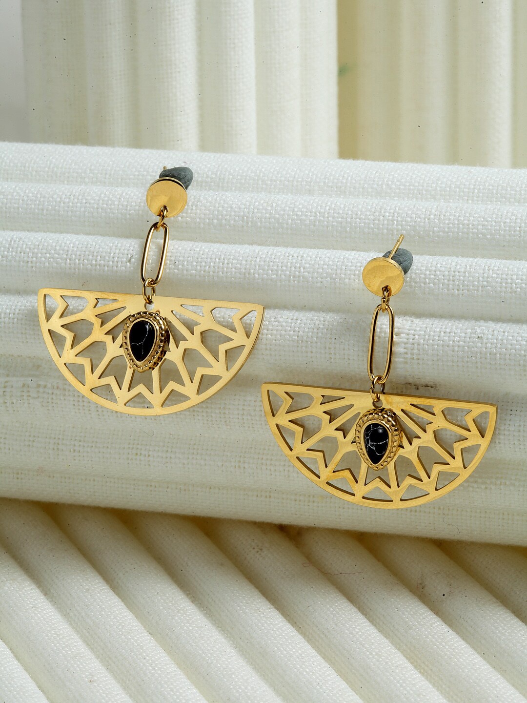 

Wild & Free Gold-Toned & Black Classic Drop Earrings