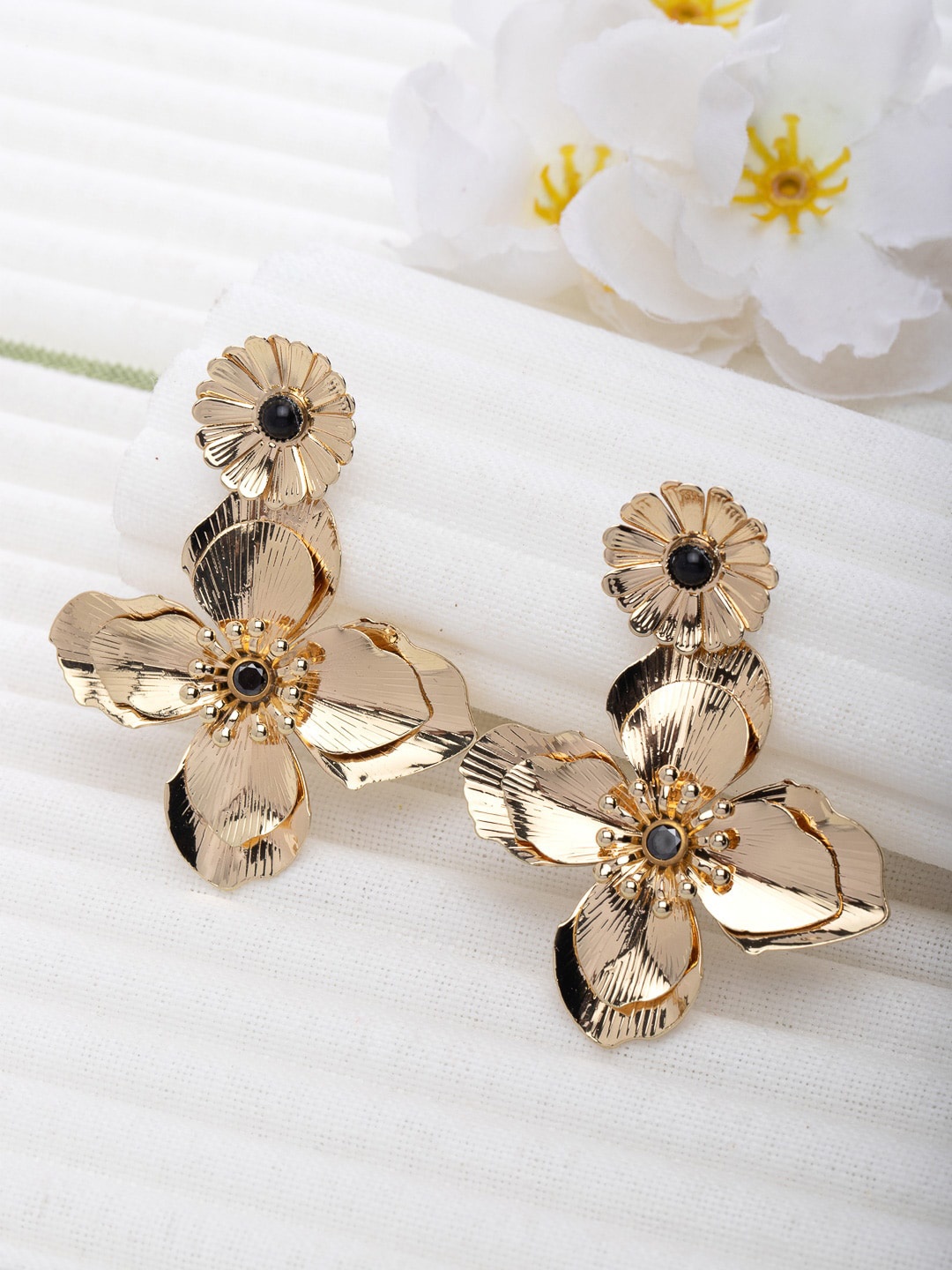 

Wild & Free Gold-Plated Floral Drop Earrings