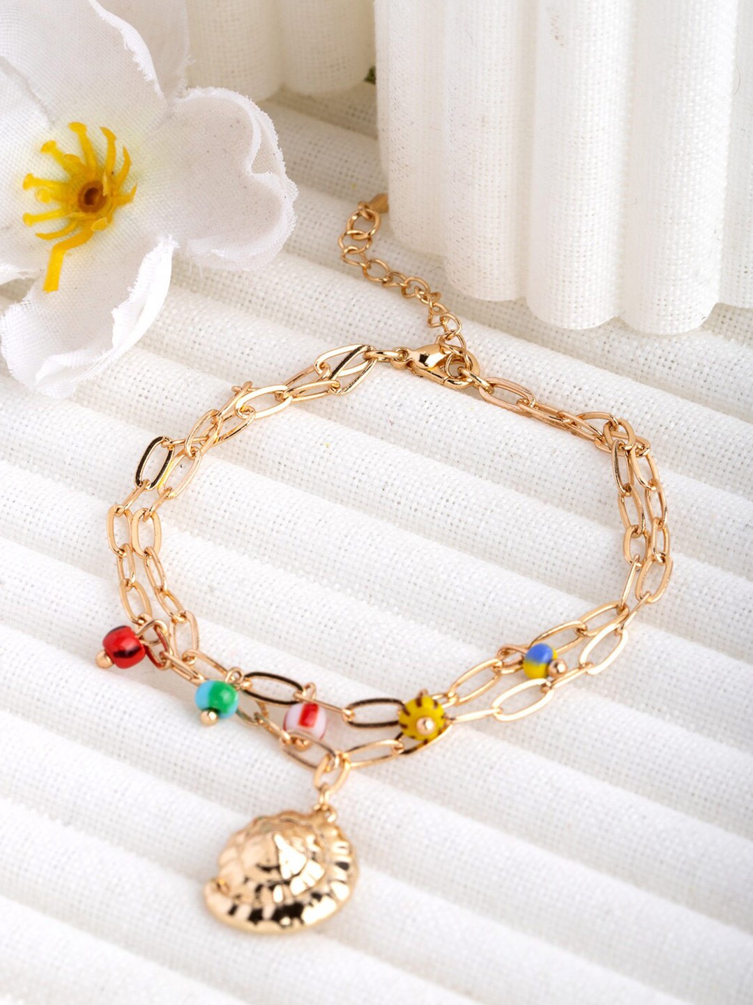 

Wild & Free Women Gold-Toned & Red Gold-Plated Charm Bracelet