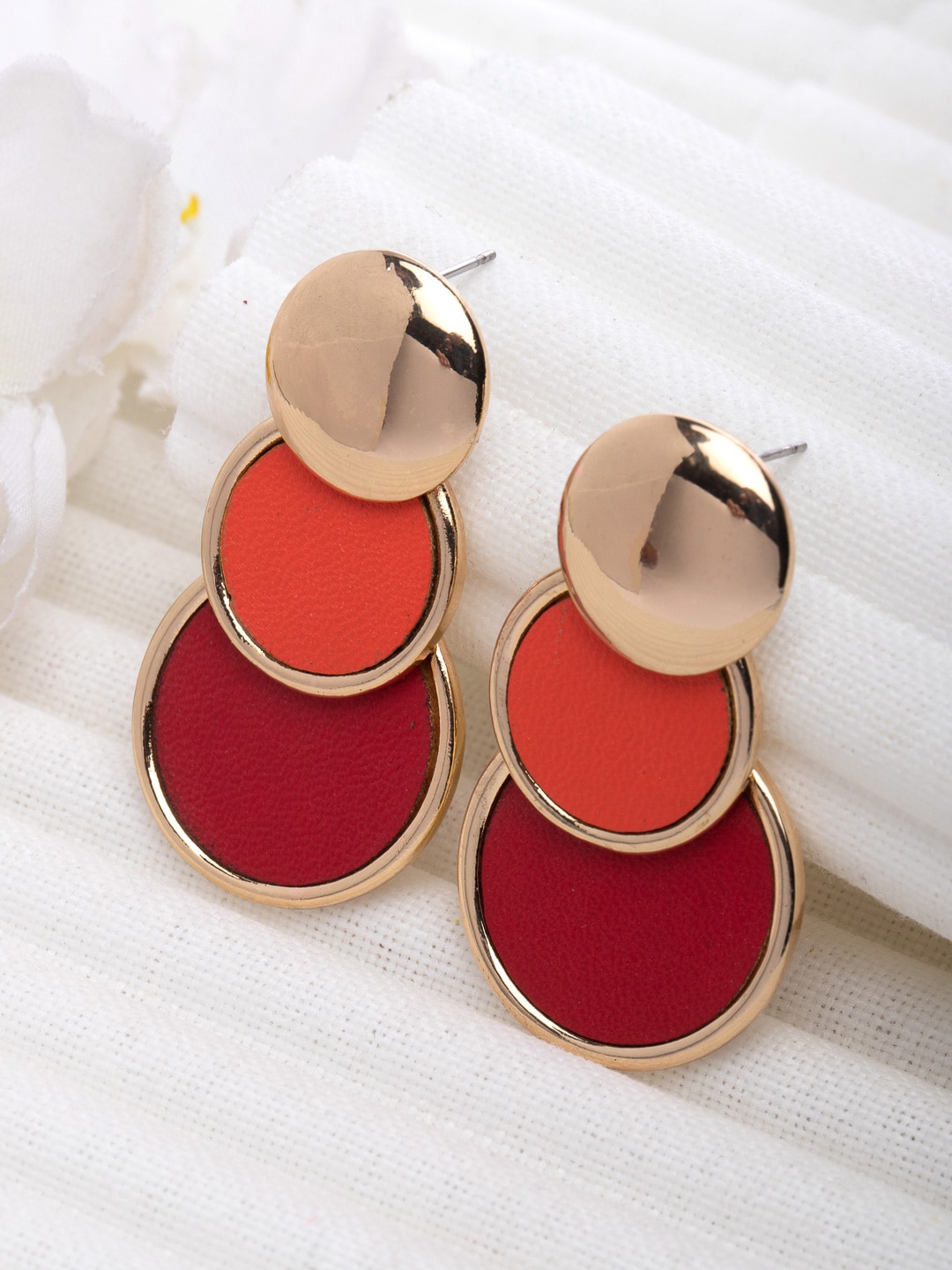 

Wild & Free Gold-Toned & Red Classic Drop Earrings