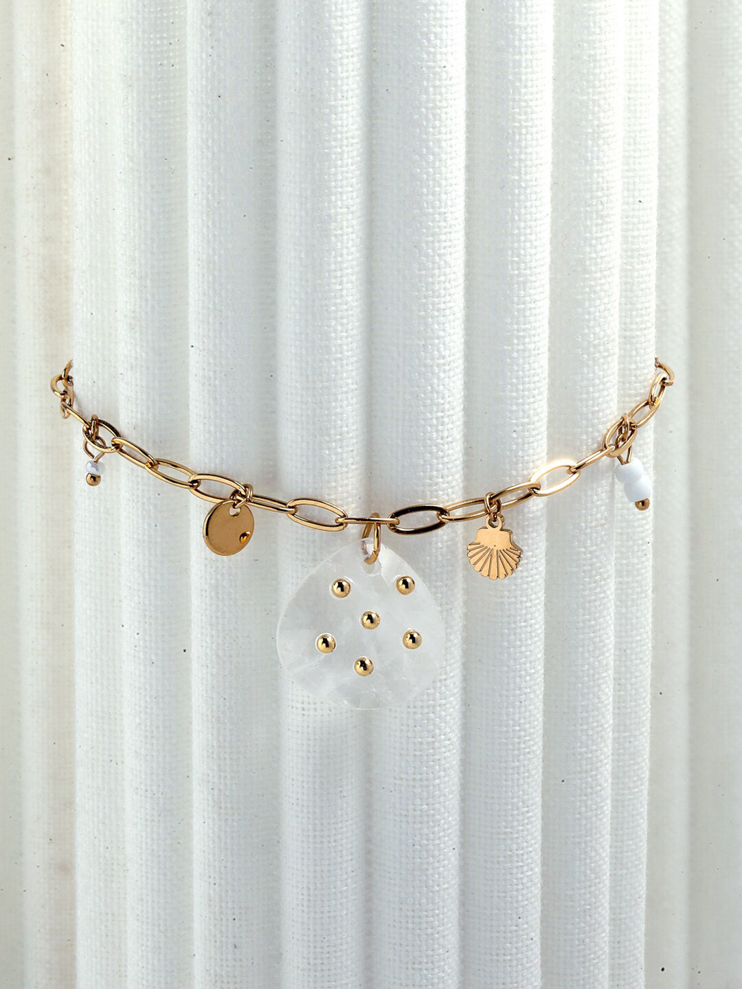 

Wild & Free Women Gold-Toned & White Gold-Plated Charm Bracelet