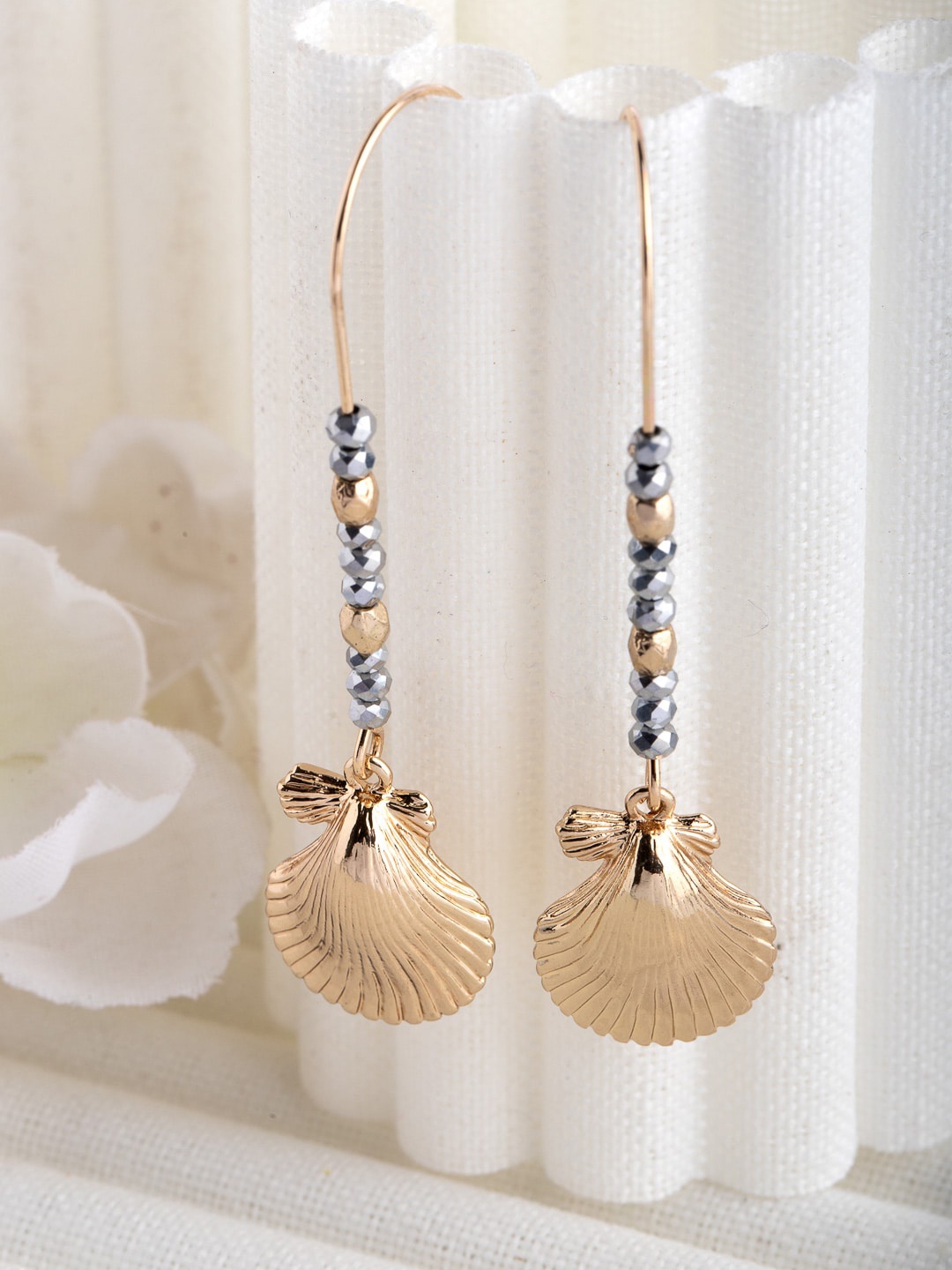 

Wild & Free Woman Gold-Toned Shell Dangler Earrings