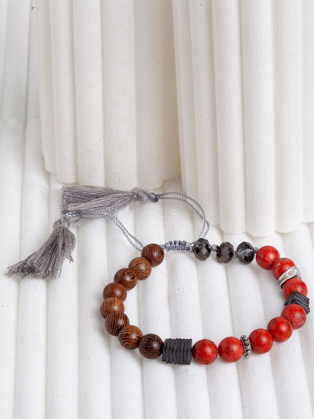 

Wild & Free Women Red & Black Tassle Charm Bracelet