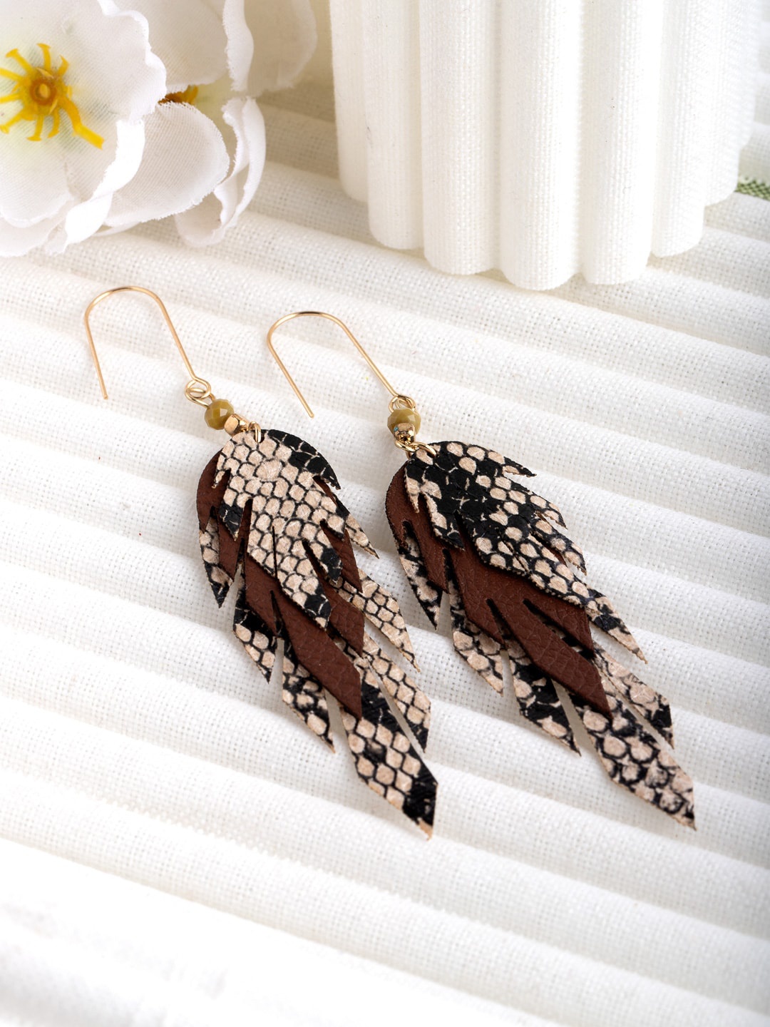 

Wild & Free Gold-Plated Black & Brown Classic Drop Earrings