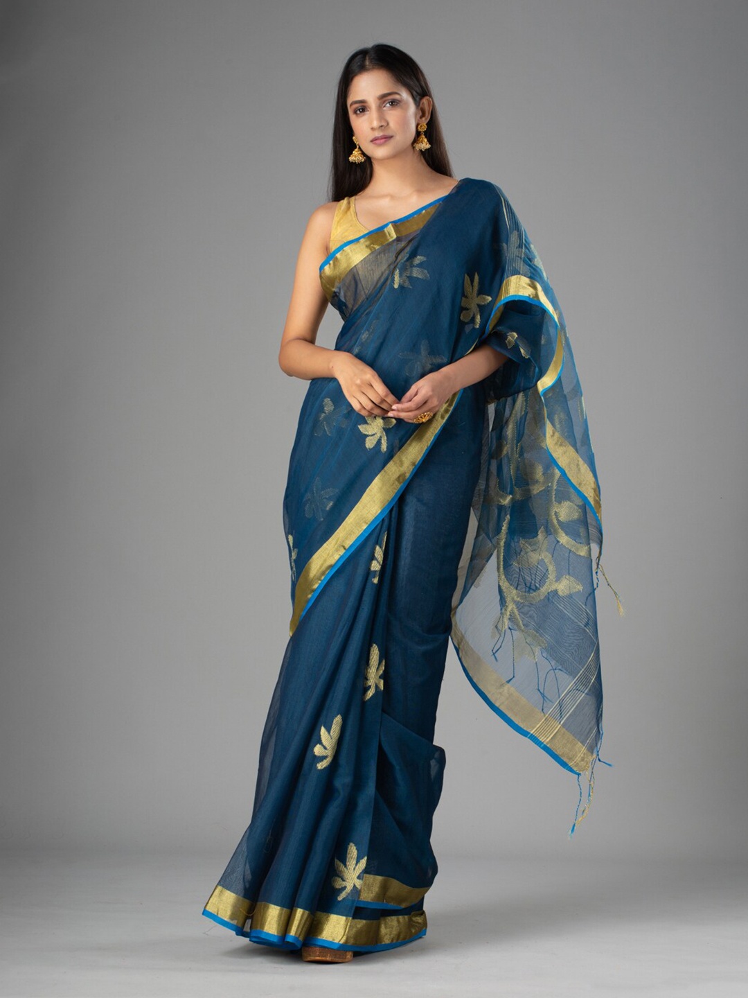 

Mitera Blue Woven Design Saree