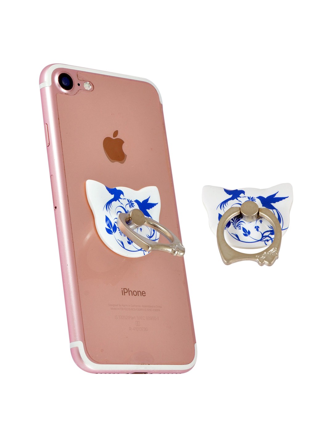 

Instabuyz Blue & White Reusable Anti-Theft Rotating Metal Mobile Ring Holder