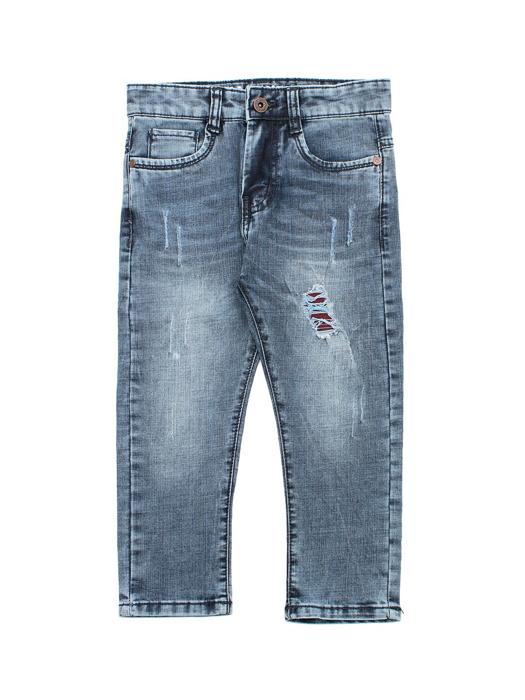 

Lil Lollipop Kids Blue Mildly Distressed Light Fade Straight Fit Jeans