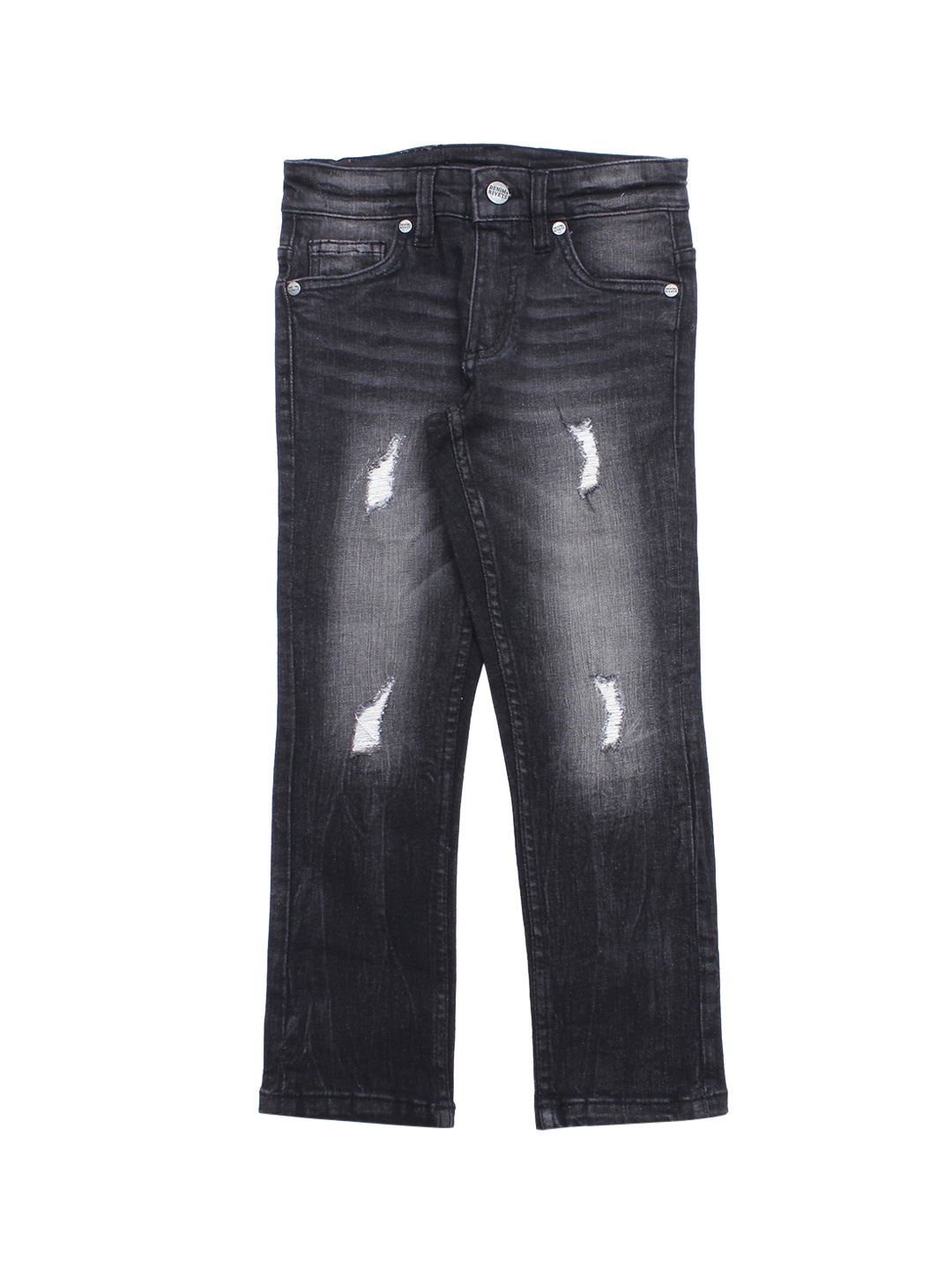 

Lil Lollipop Unisex Kids Black Mildly Distressed Light Fade Jeans