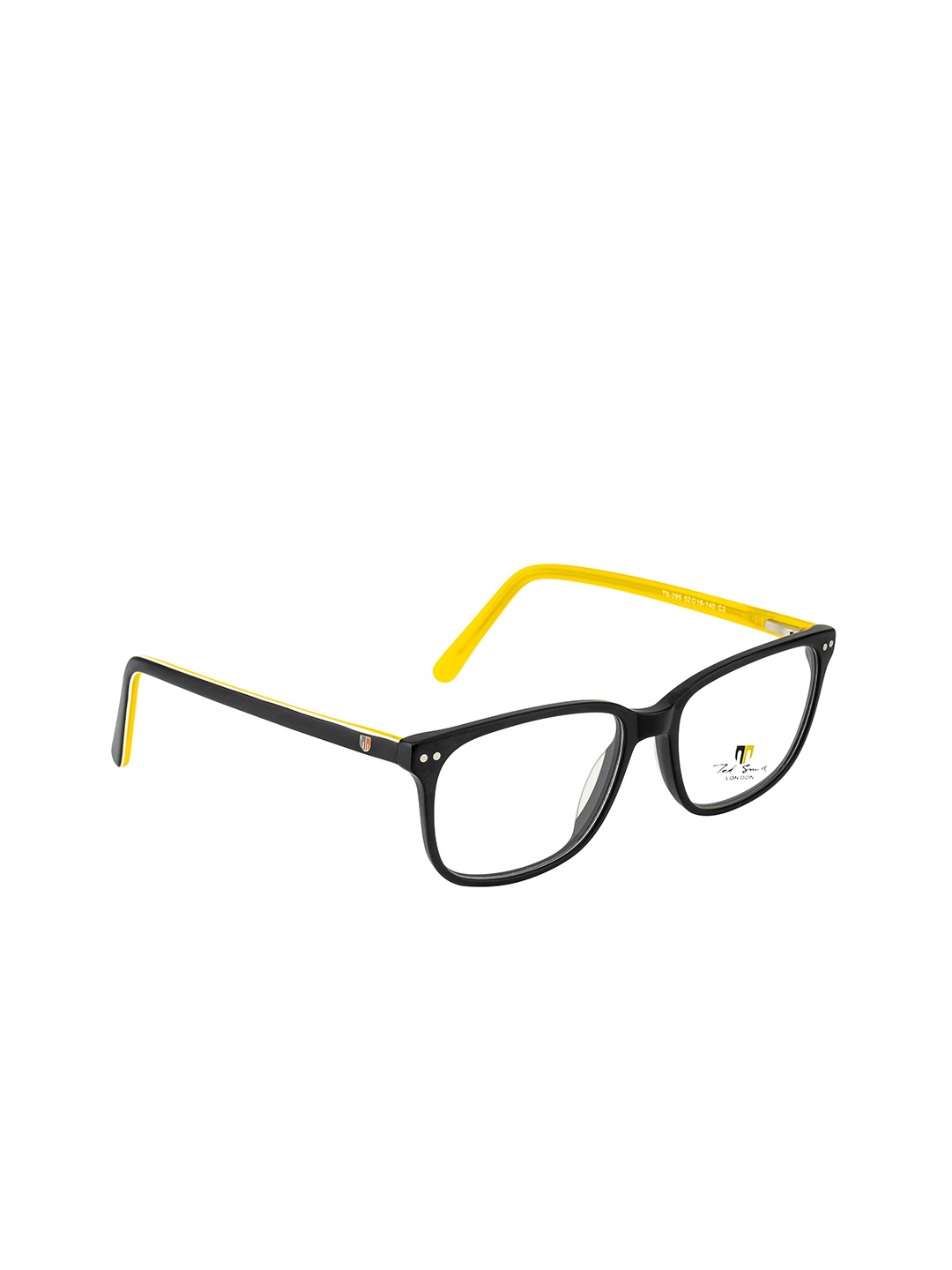 

Ted Smith Unisex Black & Yellow Full Rim Wayfarer Frames Eyeglasses