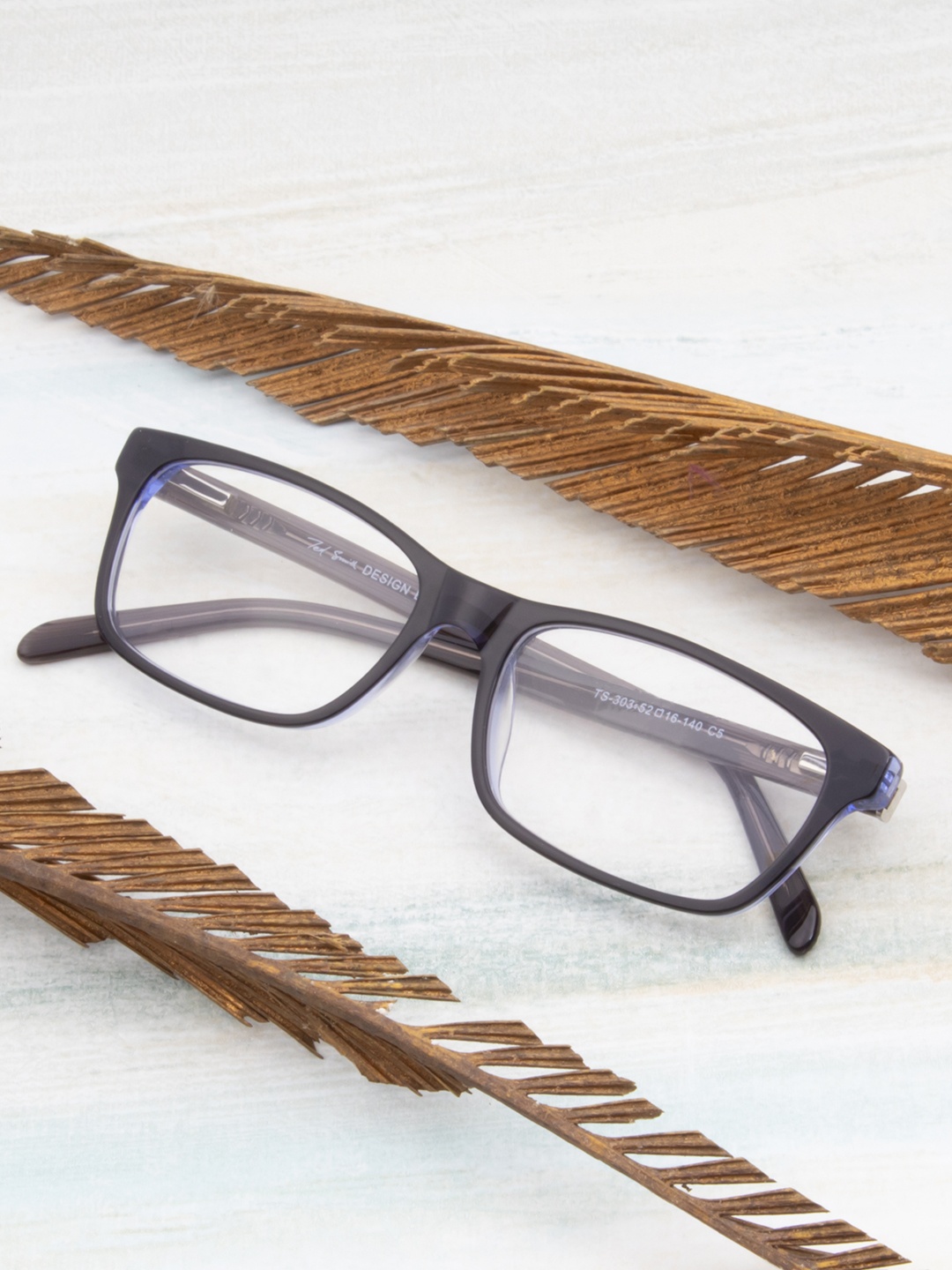 

Ted Smith Unisex Full Rim Wayfarer Frames Eyeglasses, Blue