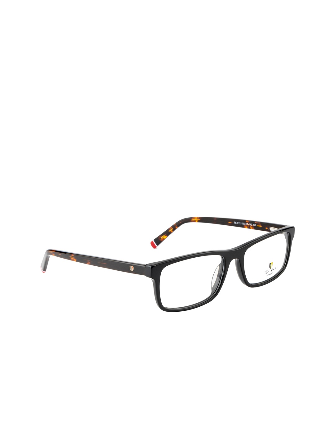 

Ted Smith Unisex Black & Yellow Tortoise Shell Full Rim Wayfarer Frames