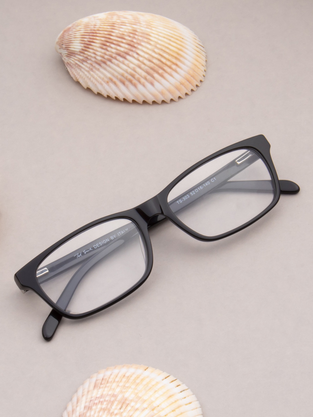 

Ted Smith Unisex Black Full Rim Wayfarer Frames Eyeglasses