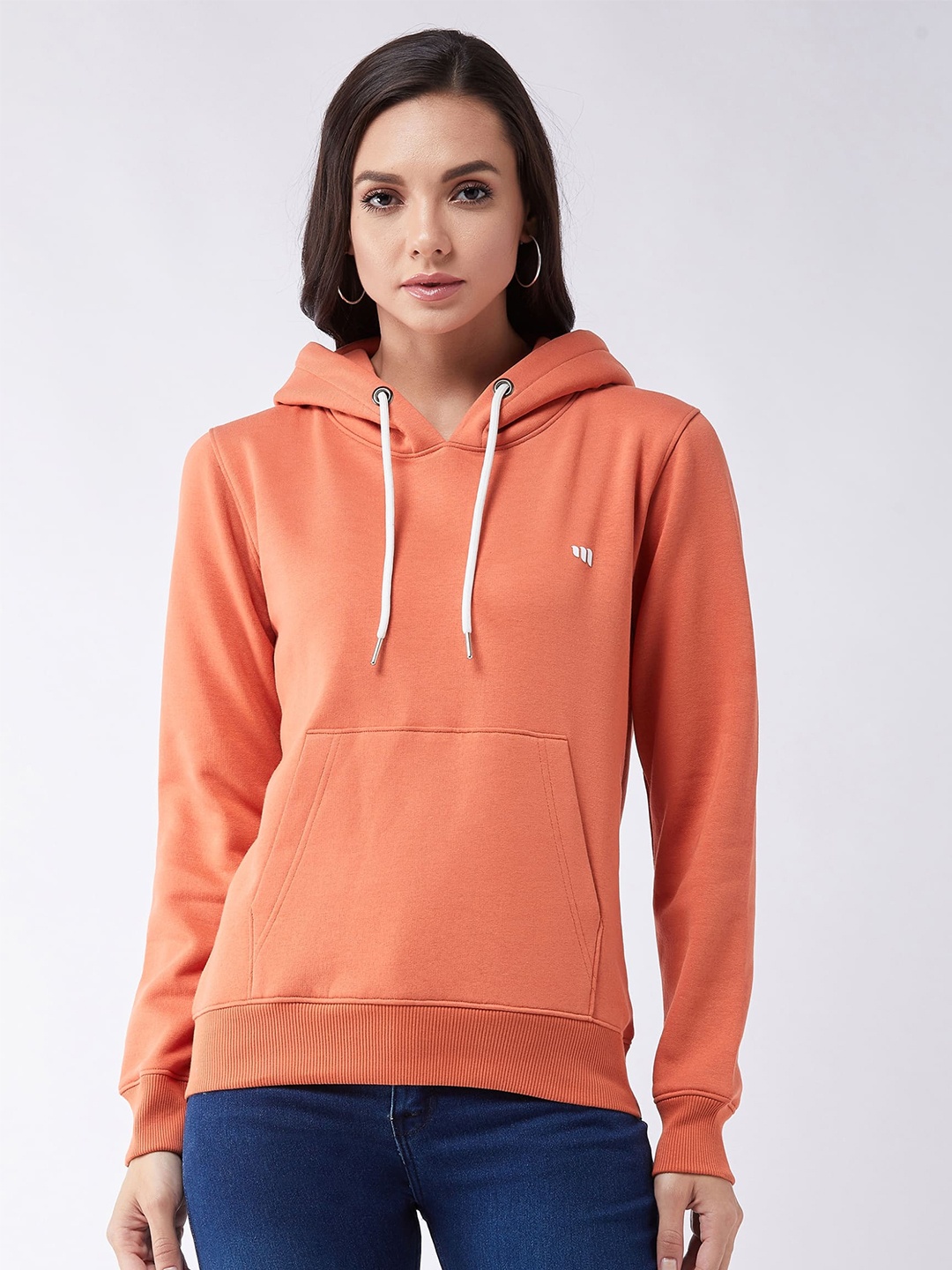 

Modeve Women Rust Hooded Sweatshirt