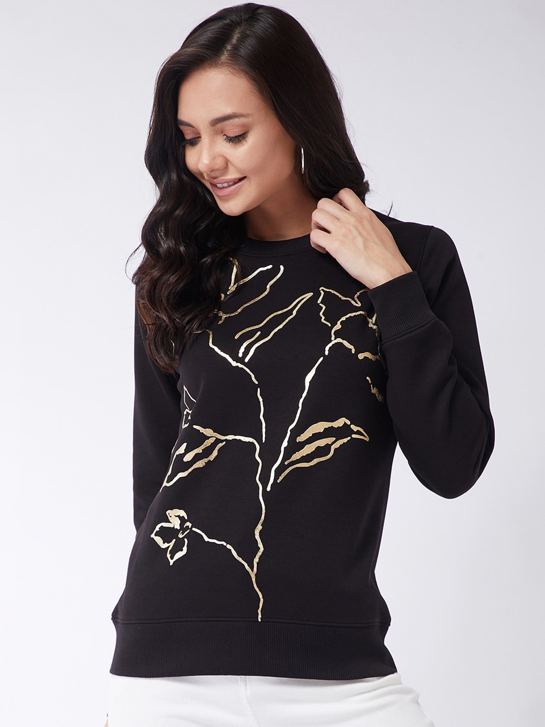 

Modeve Women Black Printed Sweatshirt