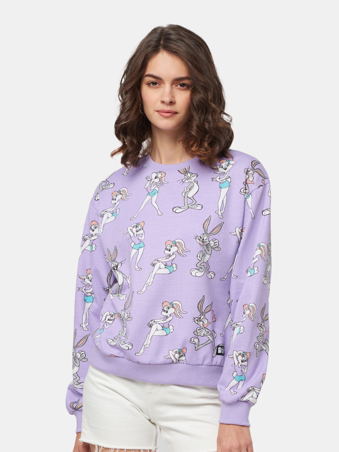 

The Souled Store Women Lavender Printed Sweatshirt