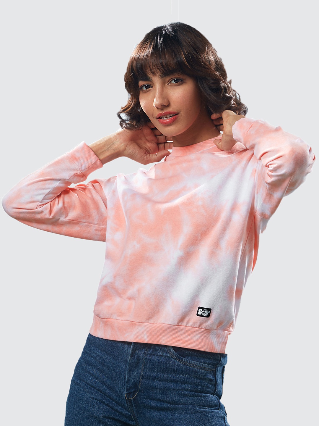 

The Souled Store Woman Peach Tie & Dye Sweatshirt