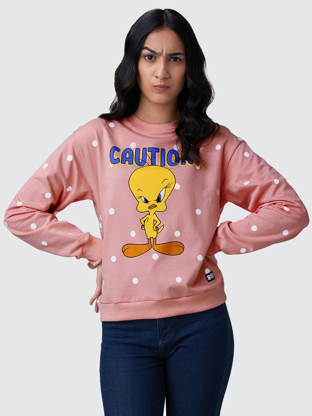 

The Souled Store Women Pink Tweety Printed Sweatshirt