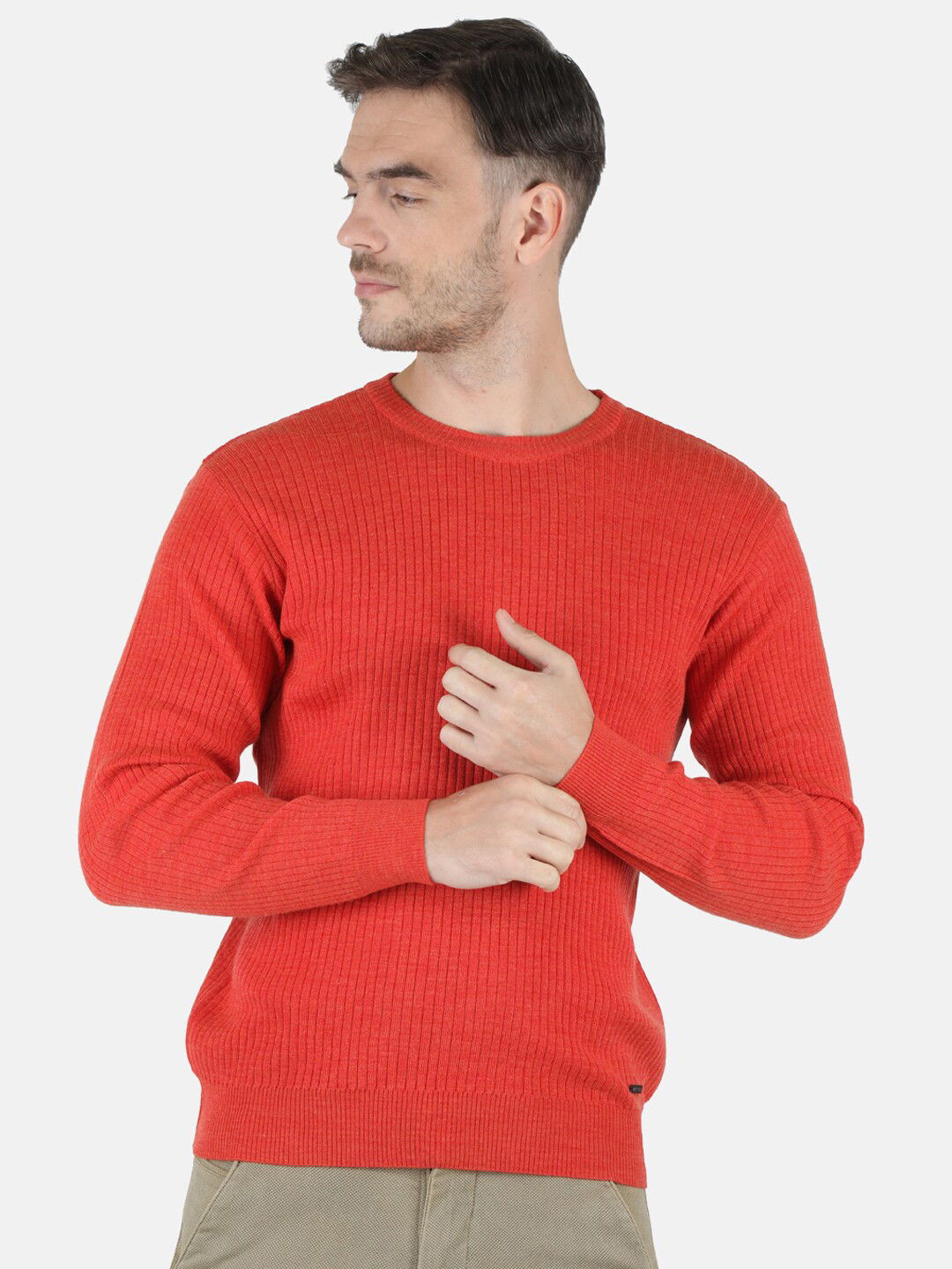 

Monte Carlo Men Orange Striped Pullover